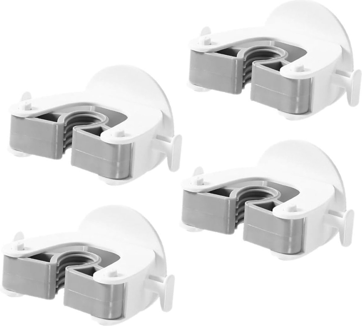 Broom Holder - 4 pieces - Self-adhesive - Broom Holder - ABS - Broom Hanging System - Broom Holder - Garden Tools - Tool Holder - White - Strong adhesion - No Drilling Required - Image 1