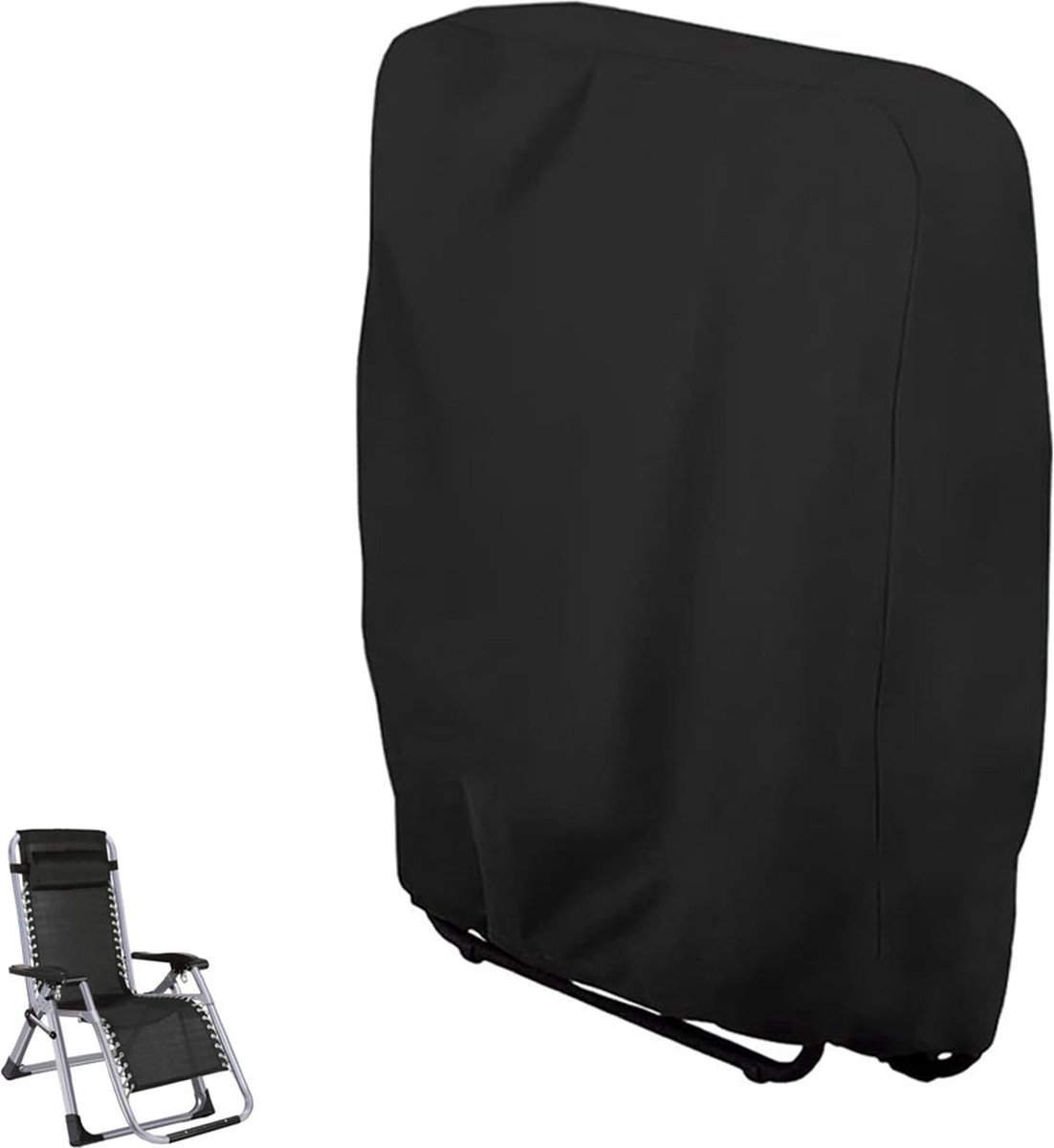 Weatherproof Protective Cover for Sun Lounger - Waterproof Chair Cover - Garden Chair Cover - Cover for Folding Chairs - Garden Furniture Cover - Protective Cover for Sun Loungers - 71x20/34x110cm - Cover for Sun Lounger - Black - With Carrying Bag - For - Image 1