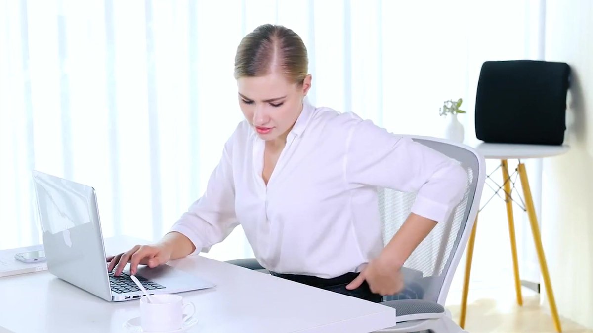Ergonomic Lower Back Cushion - Memory Foam - Back Support - Lumbar Support - Relieve Fatigue - For Car, Office Chair, Sofa and Bed - Car Cushion - Working from Home - Blue - Back Pain & Sitting Comfort - Image 2