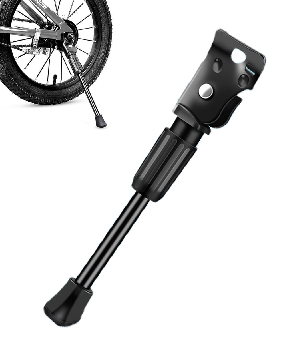 18 Inch - Bicycle Stand for Children's Bikes - MTB Kickstand - Single Bicycle Stand - Bicycle Accessories for Children - Bicycle Stand - Side Stand for Bicycles - Bicycle, E-Bike, City Bike & Mountain Bike - Black - Easy to Install - Image 1
