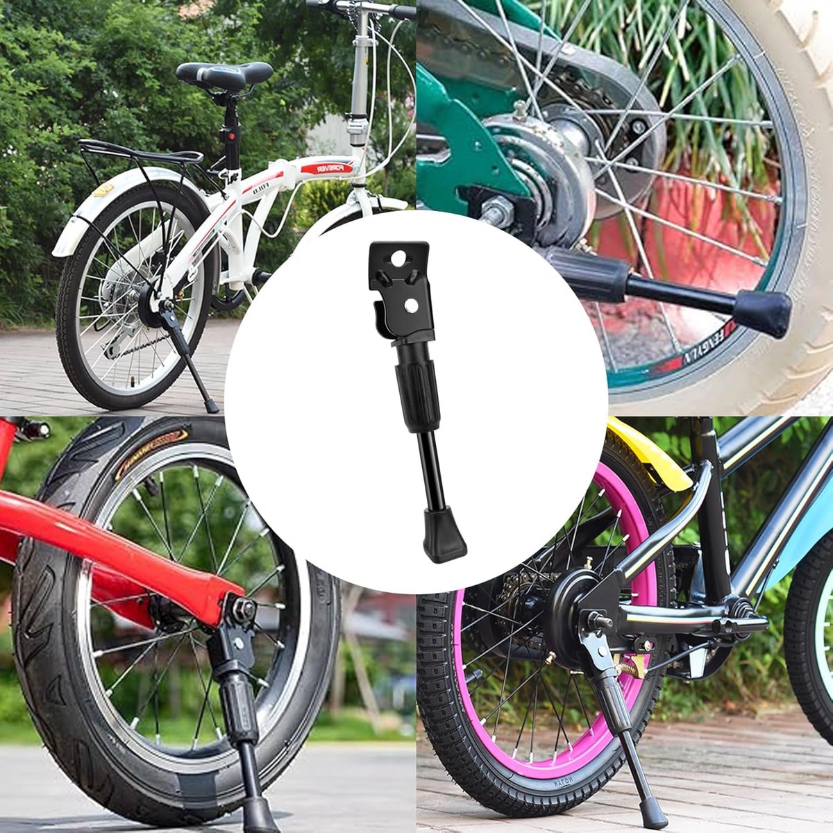 18 Inch - Bicycle Stand for Children's Bikes - MTB Kickstand - Single Bicycle Stand - Bicycle Accessories for Children - Bicycle Stand - Side Stand for Bicycles - Bicycle, E-Bike, City Bike & Mountain Bike - Black - Easy to Install - Image 5