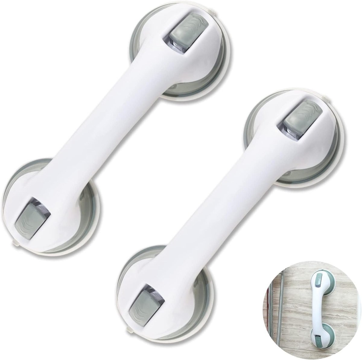 Wall Grab Bar - 2-Piece - Professional Non-Slip Handle - Wall Grip - Toilet Grab Bar - Bath Grab Bar - Shower Grab Bar - Grab Bar - Safety Grip - Providing Support - Very Safe - For Bathroom/ Shower/Toilet /Cabinet Handles /Glass Doors /Windows - Image 2