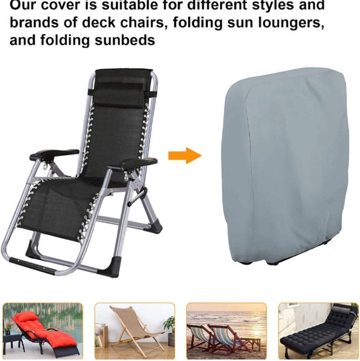 Waterproof Chair Cover - Garden Furniture Protective Cover - Garden Chair Cover - Garden Furniture Cover - Chair Cover for Garden Chairs - Cover for Folding Chairs - Weatherproof Chair Protective Cover - For Outdoor Use in the Garden, Balcony, or Terrace - Image 4