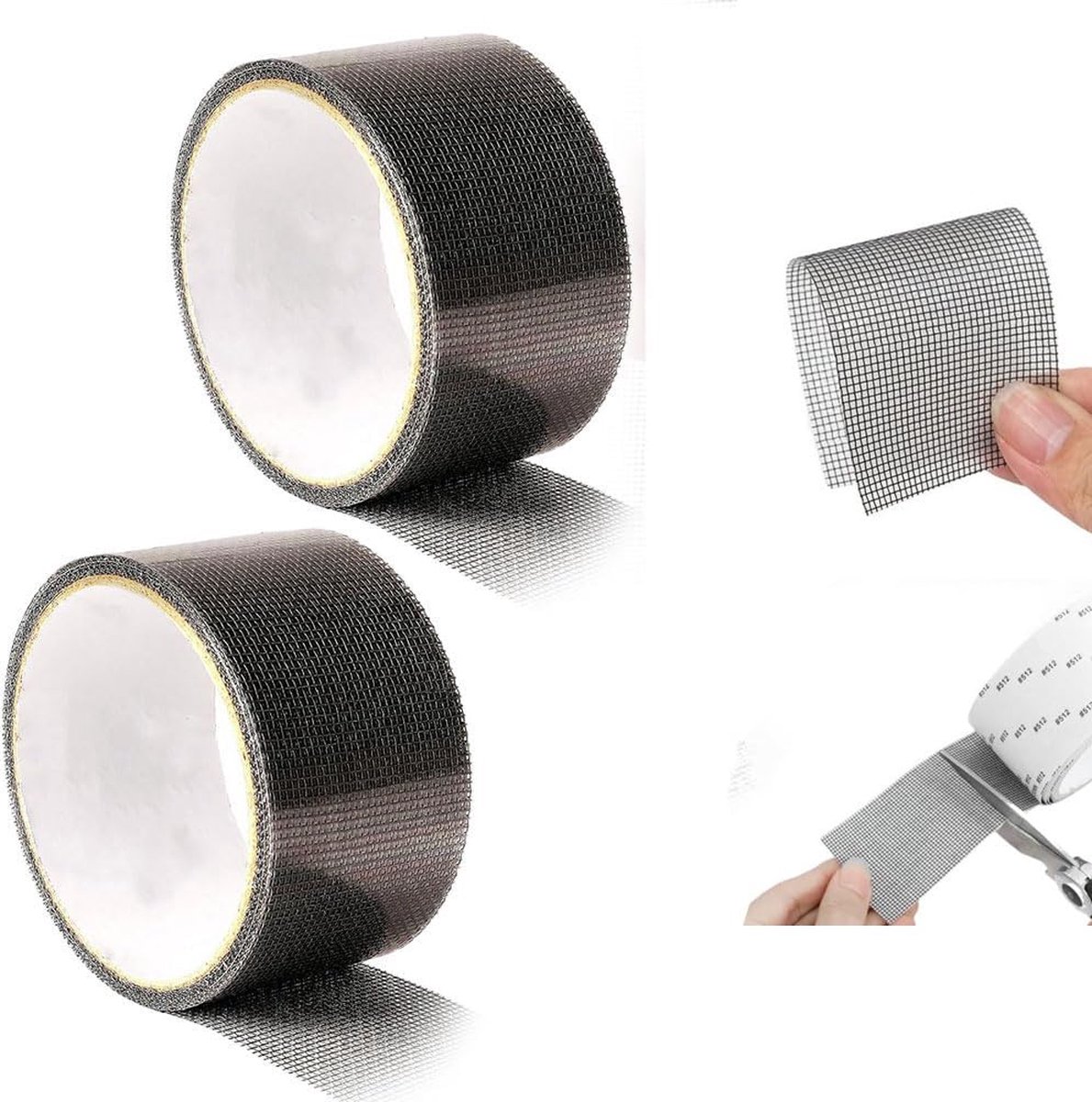 2 Pieces - Screen Repair Tape - 2M x 50mm - Mosquito Net Adhesive Tape - Window Screen Tape - Screen Repair Tape - Fly Curtain Tape - Screen Mesh Tools - For Repairing Windows and Doors - Strong Fiberglass Adhesive Tape - Window Screen Tape - Black - Image 1