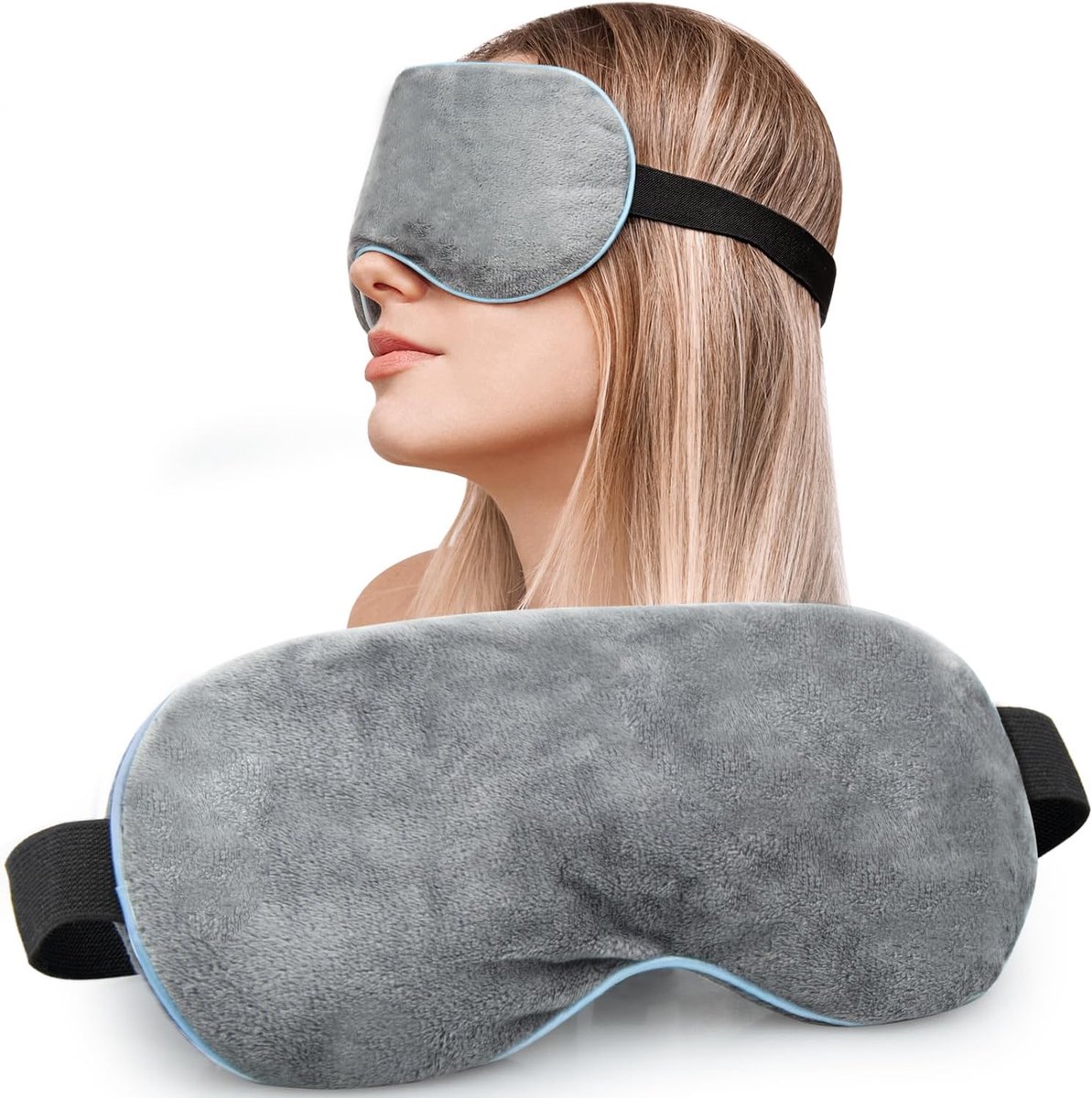 Luxury Sleep Mask - Memory Foam Sleep Mask - Steam Eye Mask - Blackout Eye Mask - Soothes the eyes - Adjustable - Blindfold - Silky Soft - Anti-Wrinkle - Ergonomic - Women and Men - Image 1