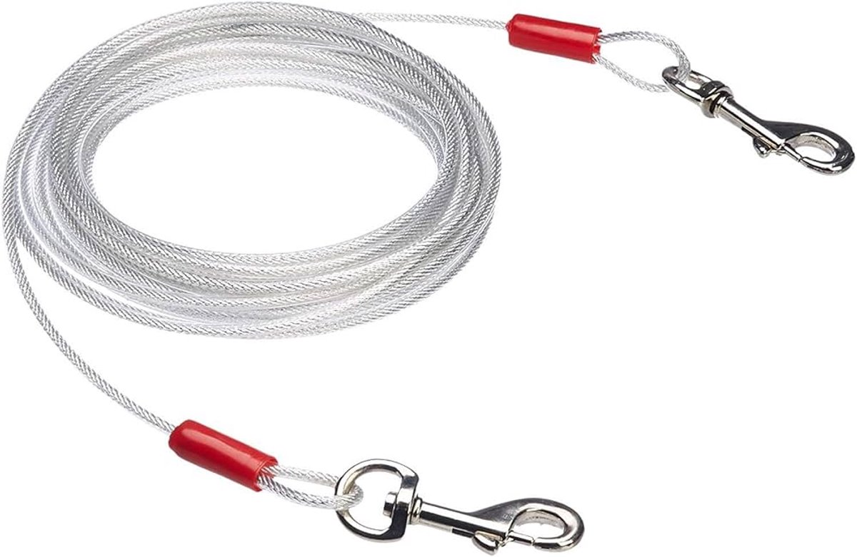 Dog leash - 10 m - cat leash - Active and Large Dogs - Bite-resistant - Retractable leash - Steel cable - Pet leash - Very Hard - bold - Sturdy - Thick - Practical - Unbreakable - Lots of playtime fun - Prevents getting lost - Free play on the lawn - Image 1