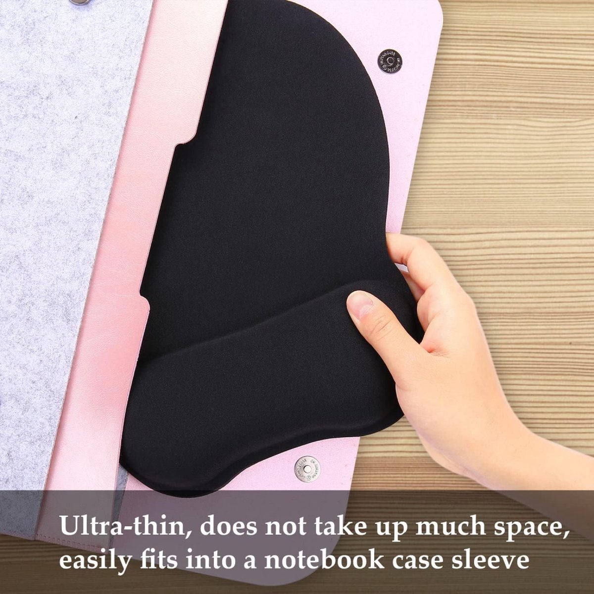 Mouse Pad with Wrist Rest - Ergonomic Mouse Pad - Gel Mouse Pad - Non-Slip - Prevent Wrist Fatigue - Suitable for Gaming, School, and Office - 24 x 21 cm - Black - Image 4
