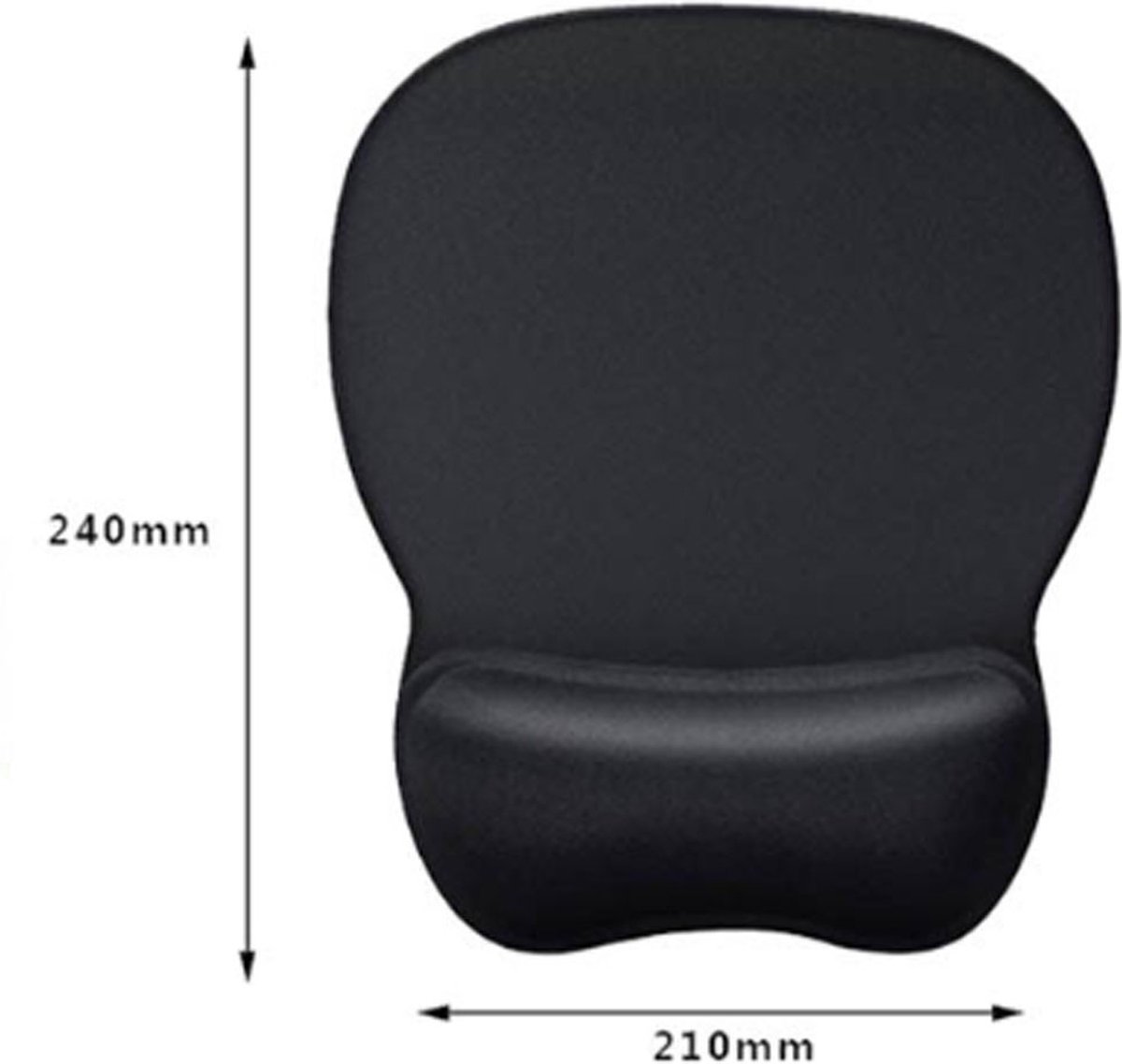 Mouse Pad with Wrist Rest - Ergonomic Mouse Pad - Gel Mouse Pad - Non-Slip - Prevent Wrist Fatigue - Suitable for Gaming, School, and Office - 24 x 21 cm - Black - Image 5