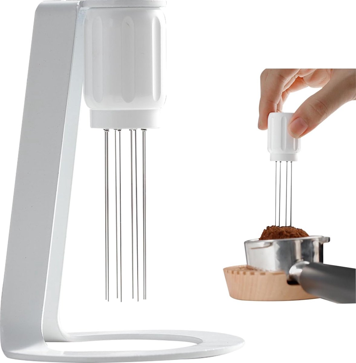 Coffee Stirrer Tool - Coffee Stirrer - Coffee Distributor - Espresso Distributor - Needle Distributor - Espresso Distribution Tool - Coffee Accessories - Stir Sticks With Stand - 6 Needles - Barista Accessories - Espresso - For Perfect Coffee Extraction - - Image 1