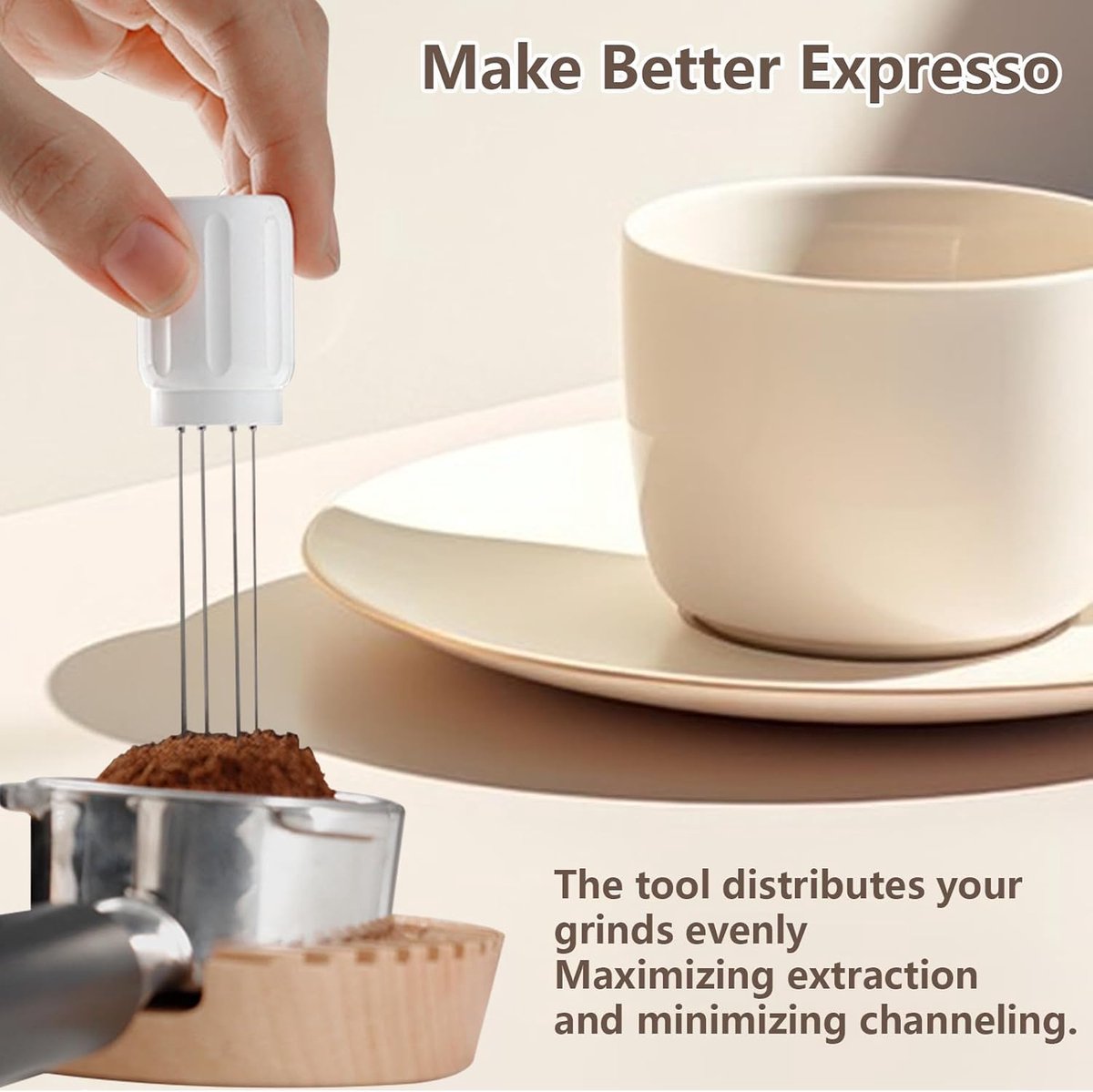 Coffee Stirrer Tool - Coffee Stirrer - Coffee Distributor - Espresso Distributor - Needle Distributor - Espresso Distribution Tool - Coffee Accessories - Stir Sticks With Stand - 6 Needles - Barista Accessories - Espresso - For Perfect Coffee Extraction - - Image 3
