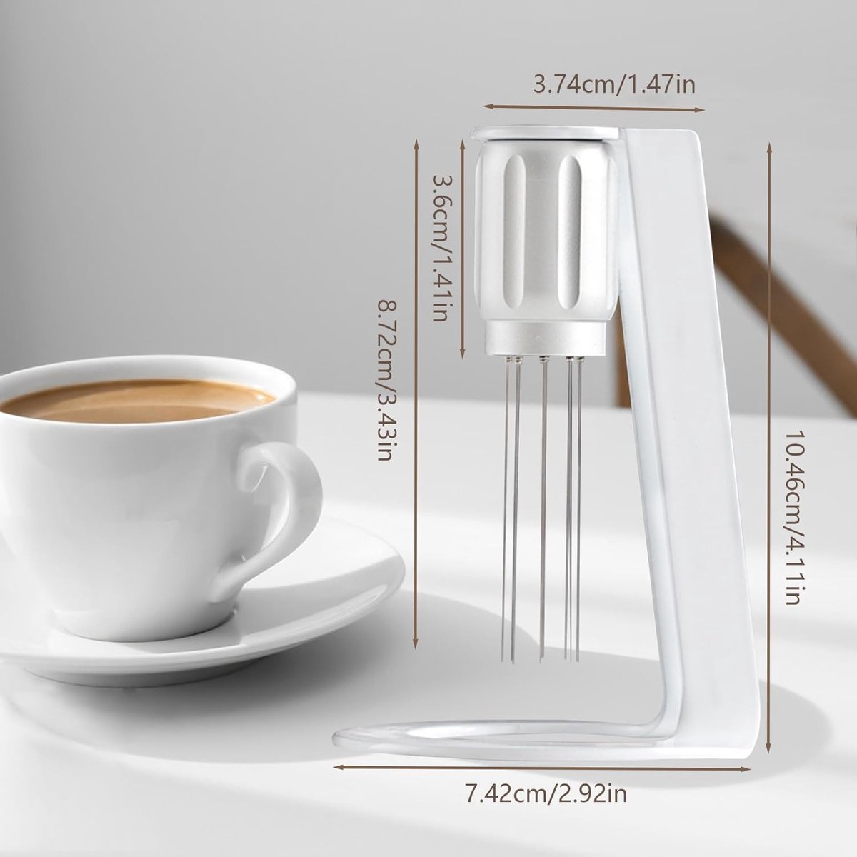 Coffee Stirrer Tool - Coffee Stirrer - Coffee Distributor - Espresso Distributor - Needle Distributor - Espresso Distribution Tool - Coffee Accessories - Stir Sticks With Stand - 6 Needles - Barista Accessories - Espresso - For Perfect Coffee Extraction - - Image 5