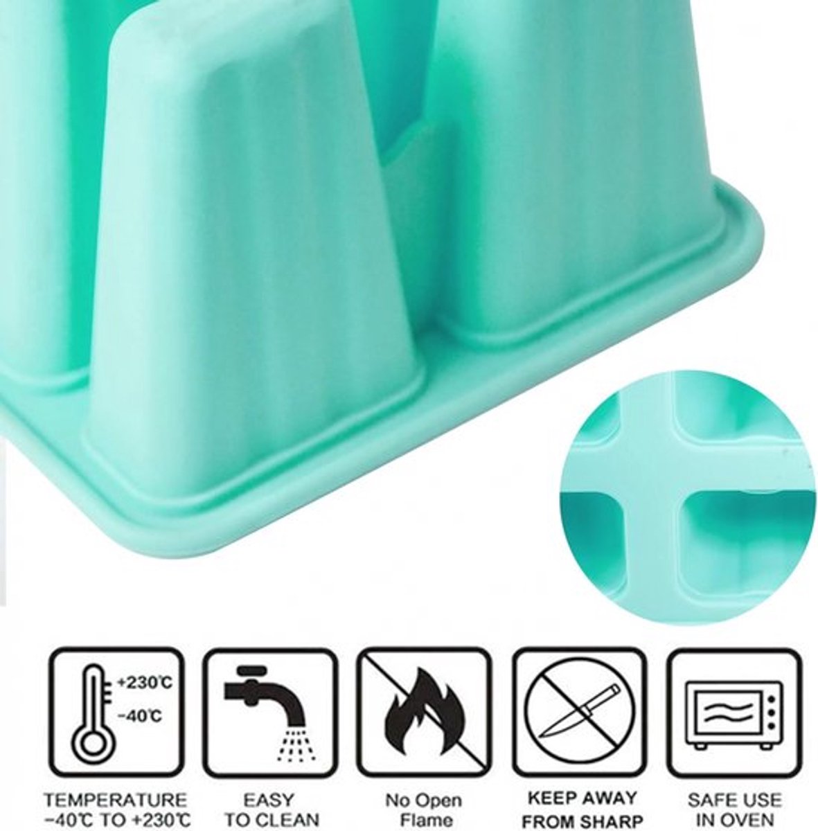 Ice Pop Molds - Ice Lolly Mold - BPA-Free - Silicone Ice Lolly Molds - 12 Ice Lolly Molds - Silicone Ice Lolly Molds - Homemade Ice Pop Mold - Ice Lolly - Reusable - Dishwasher Safe - -40 To 240 °C - Image 2