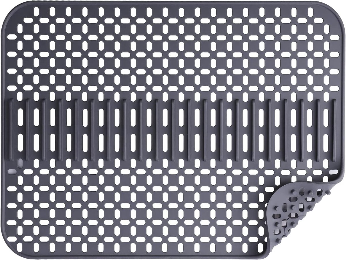 Silicone sink mat - sink protection - 1 piece - dark grey - 43x32 cm - Image 1