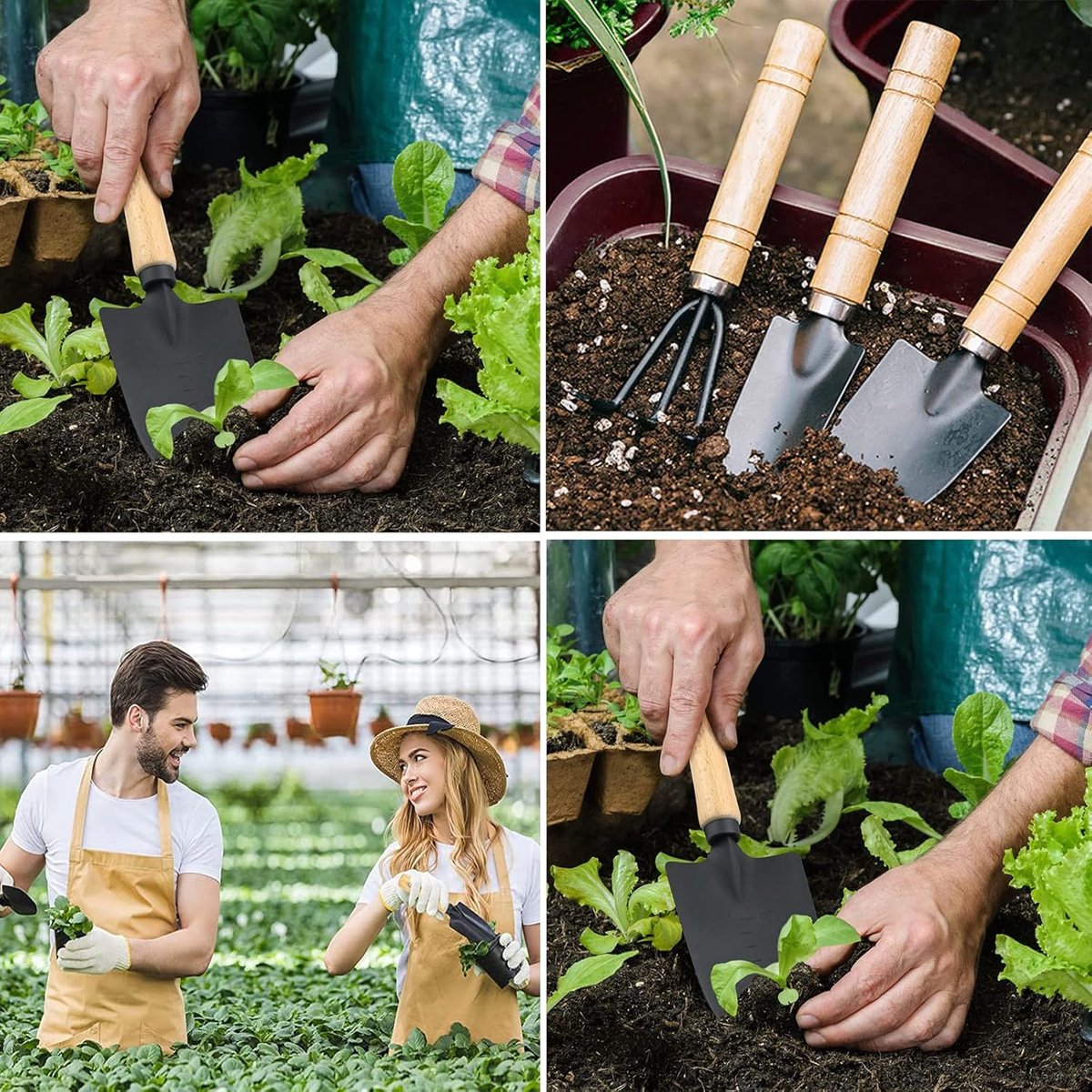 Garden Tool Set - Handy 3-piece set with small trowel for bonsai and plant maintenance - Image 3