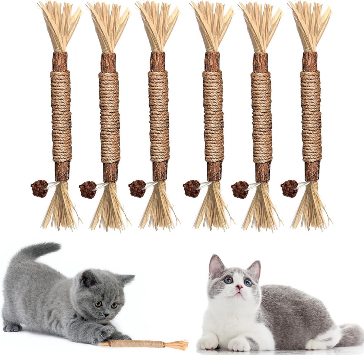 Sticks for Cats - 6 Pieces - Catnip Chew Sticks - Natural Cat Toys - Cat Chew Sticks - Catnip Sticks - Stronger Effect Than Catnip - Catnip - Catnip - Cat Toys - Freshen Your Mouth - Dental Care for Cats - Image 1