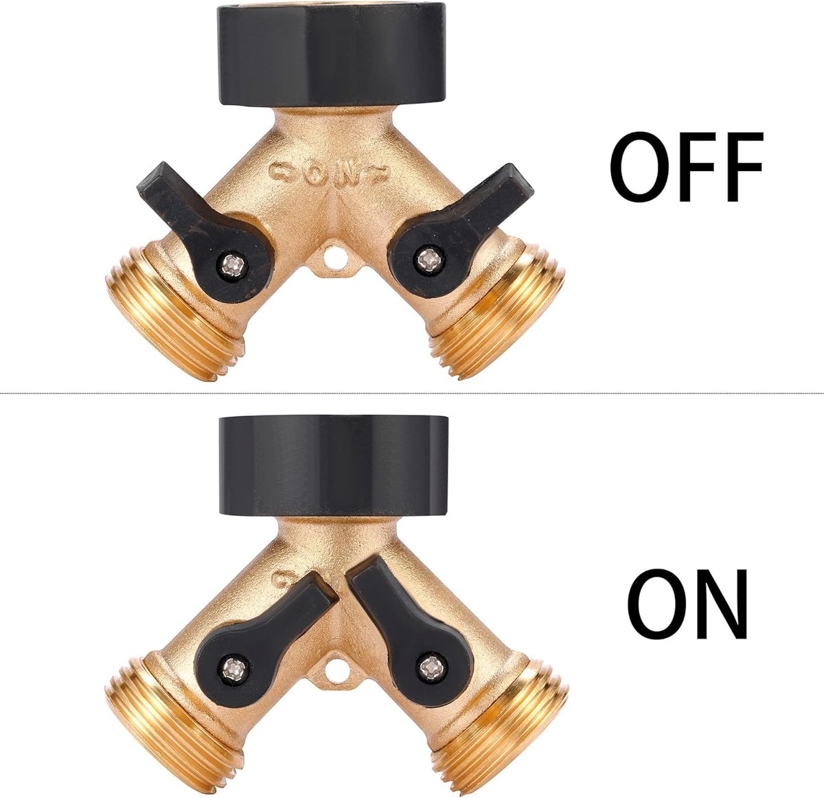 Y-Piece Tap - 3/4 - Tap Splitter - Water Distributor - Outdoor Tap - 2-Way Water Distributor – Brass - G 3/4