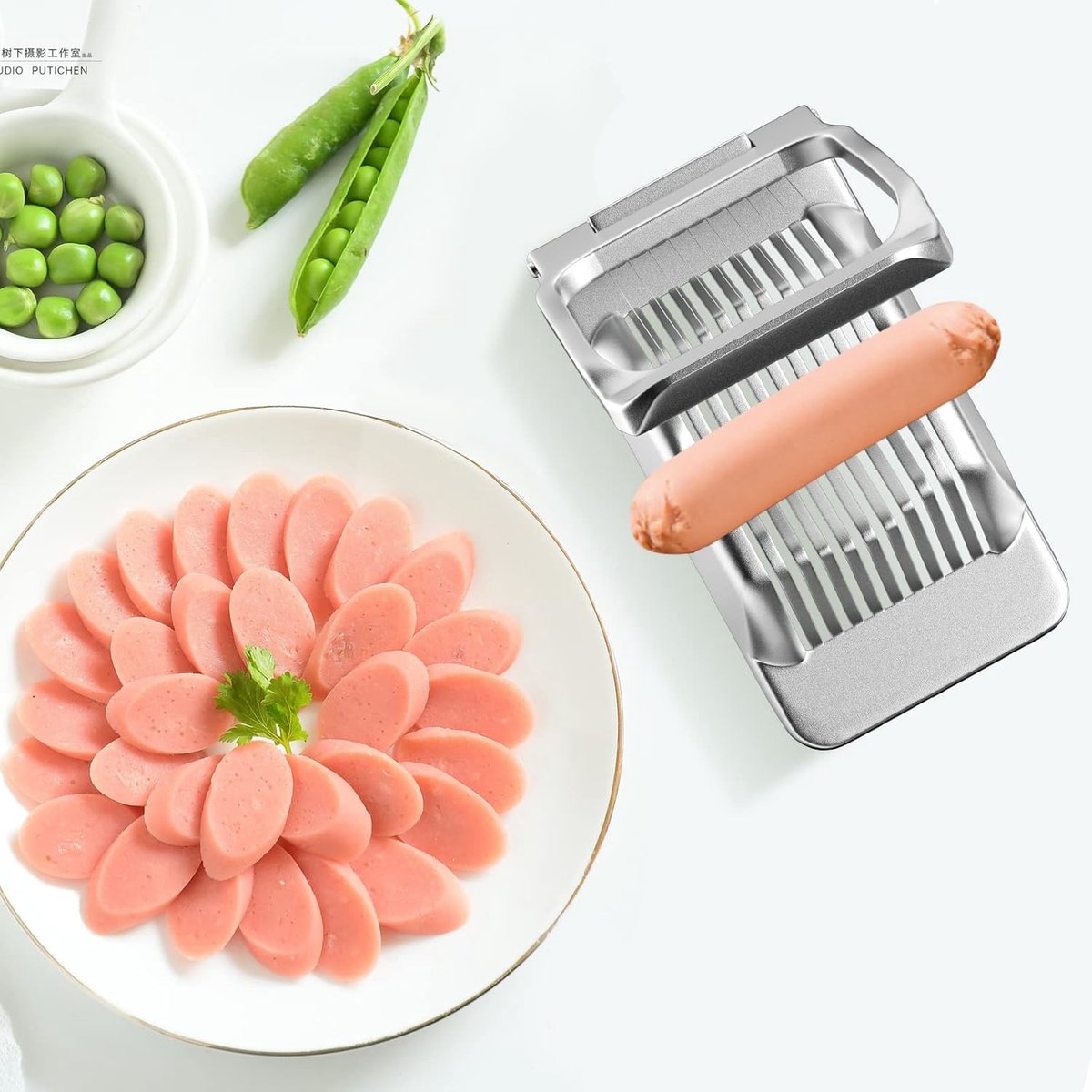 Egg slicer - Professional egg slicer - Mushroom slicer - Multifunctional - robust - Dishwasher safe - Kitchen tools - for eggs kiwis strawberries banana ham sausage - stainless steel - Image 4