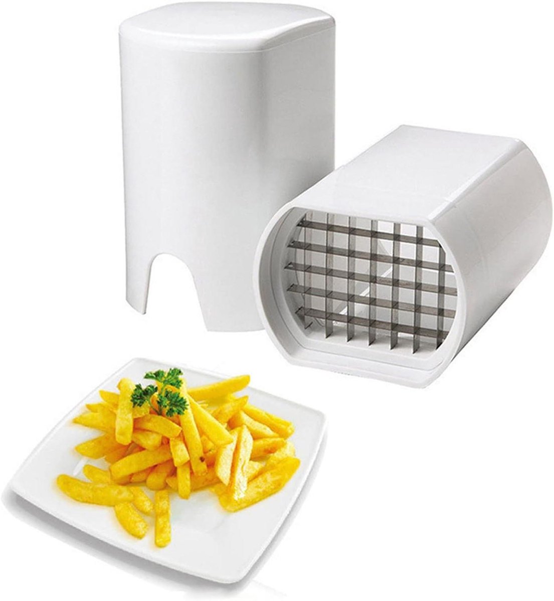French Fry Cutter - Rapid Vegetable Dicer Manual Hand - 5.3 X 3.7 X 3 Inch - Potato Tool Food Chopper Apple Slicer Veggie Cutter for Potatoes Carrots Cucumbers - Image 1