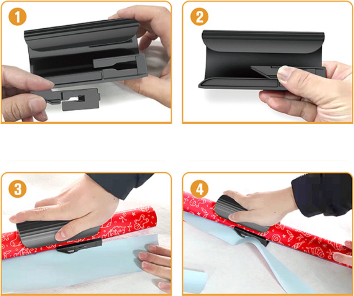 Wrapping Paper Cutter - Gift Paper Cutter - Gift Paper Roll Cutter Aid - Home Office Roll Cutter - Gift Paper Cutter - Gift Cutter - Paper Roll Cutter - Black - 1 Piece - Image 2