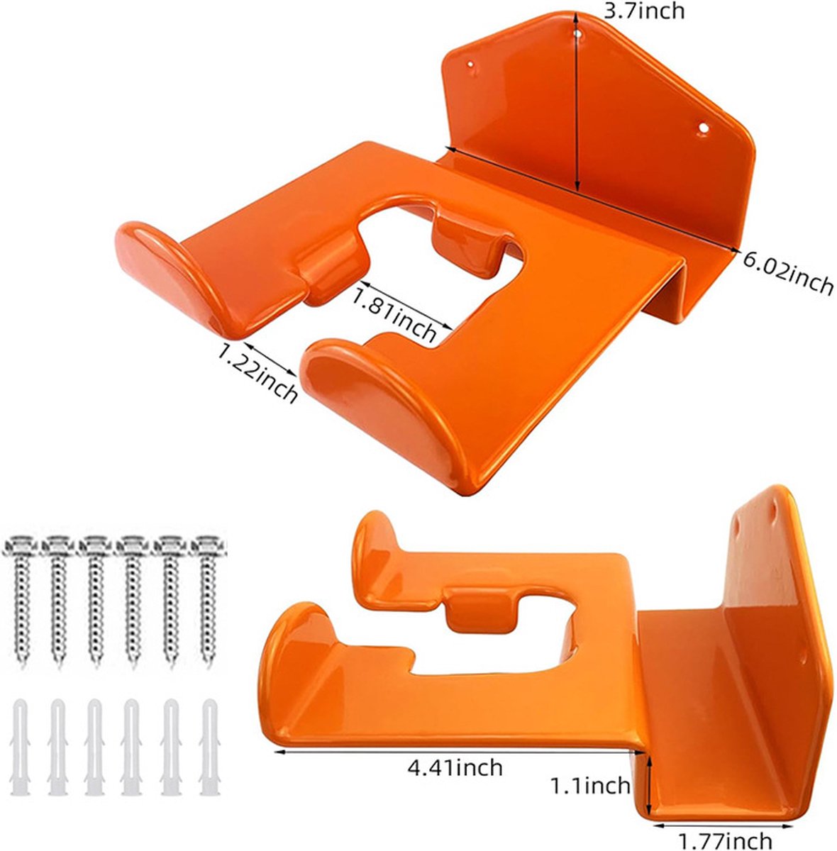 Hanging Hooks - 2 Storage Hooks - Garden Tool Hanging System - Tool Holder - Wall Bracket - Screws Included - Garage Storage Hooks for Wall Storage - For Lawnmowers, Hedge Trimmers, and Power Tools - Image 4