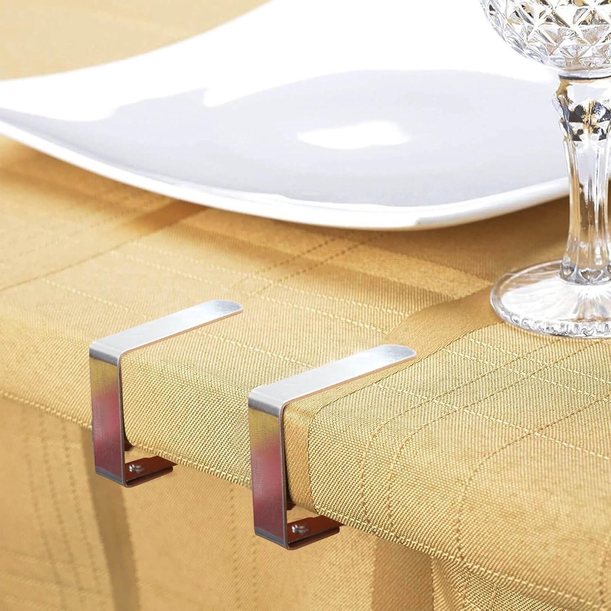 Tablecloth Clips - 8 Pieces - Tablecloth Clips - Sturdy Table Clips - Stainless Steel - Secure Tablecloth - for Tablecloth - Indoor and Outdoor - Garden Items - Silver - Image 5