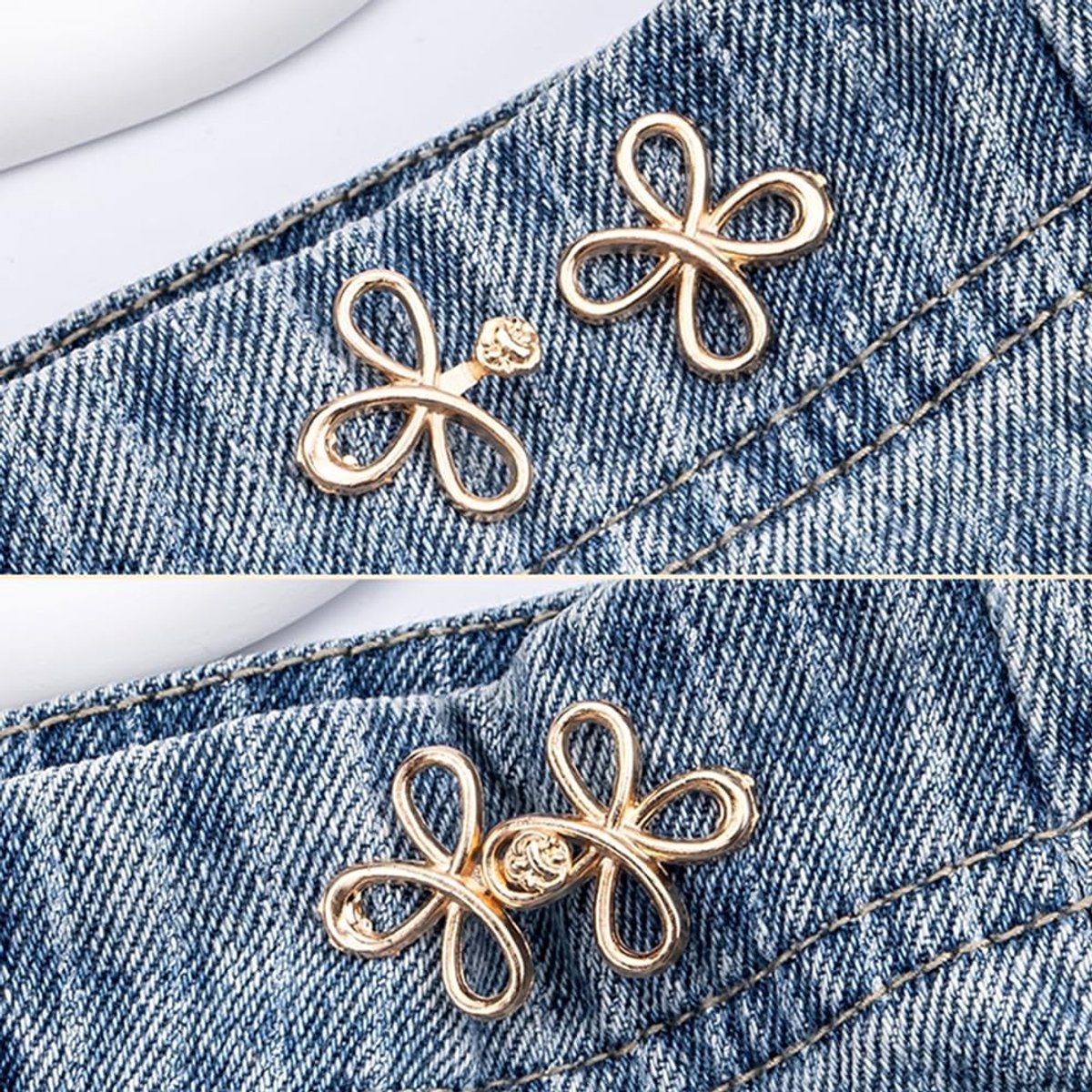Trouser Reducer - 8 Pieces - Waist Stretcher Set - Pins - Waist Extender - Jeans Shortening Buttons - Adjustable Button - Tightening Button - Tightener Buttons - Reusable - Trouser Waist Reinforcement - For Loose Jeans, Trousers, Skirts, and Sleeves - Image 3