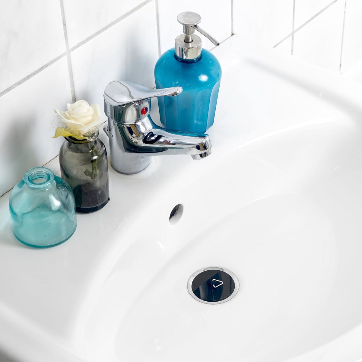 Universal Bath Stopper 2 Pieces - Sink Cap - Drain Stopper - Sink Plug - Plug Stopper - Universal Sink Stopper - Rubber Sink Plug with Hanging Ring - for Drain Ø 44 to 42 mm - Universal Plugs - For Bathtub, Kitchen, Bathroom - Black - Image 2