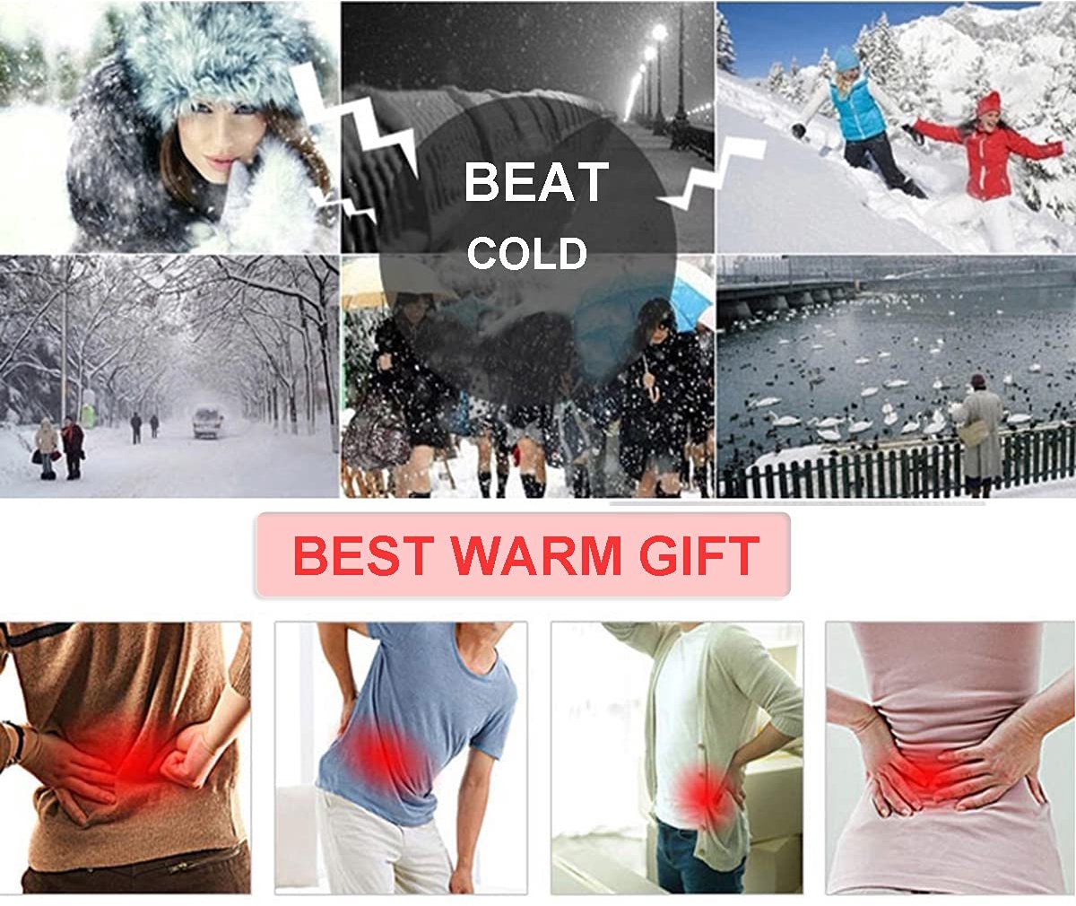 Cashmere heating belt - abdominal and back heating belt - knitted elastic belt - Bodywarmer made of very soft material - Prevents lower back pain - Stay warm in winter - Double-layer padding - Size L - Grey - Image 4