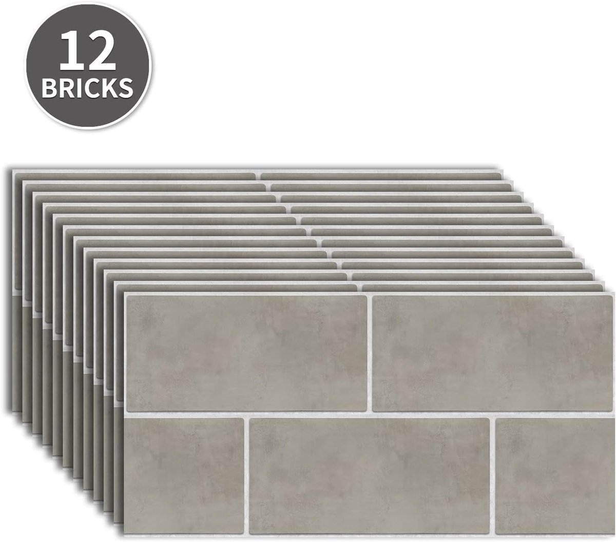 Set of 12 Adhesive Tiles - Wall Tile Stickers - Tile Stickers - Wall Stickers - Waterproof PVC Decorative Stickers - Self-Adhesive Wall Stickers - Non-Slip Tile Stickers - for Kitchens and Bathrooms - 30x15cm/12x6inch - Image 5