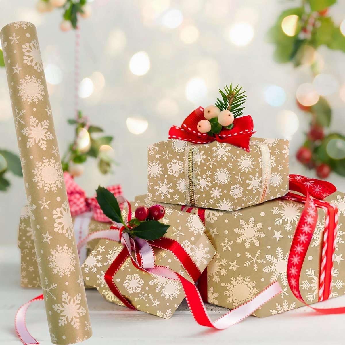 Wrapping paper - Christmas wrapping paper - Christmas gift paper - Wrapping paper with figures - 43 x 300cm - 1 Roll - Christmas paper wrapping paper for Christmas - Christmas paper wrapping paper for children - gift paper - Kraft gift paper - Christmas - - Image 4