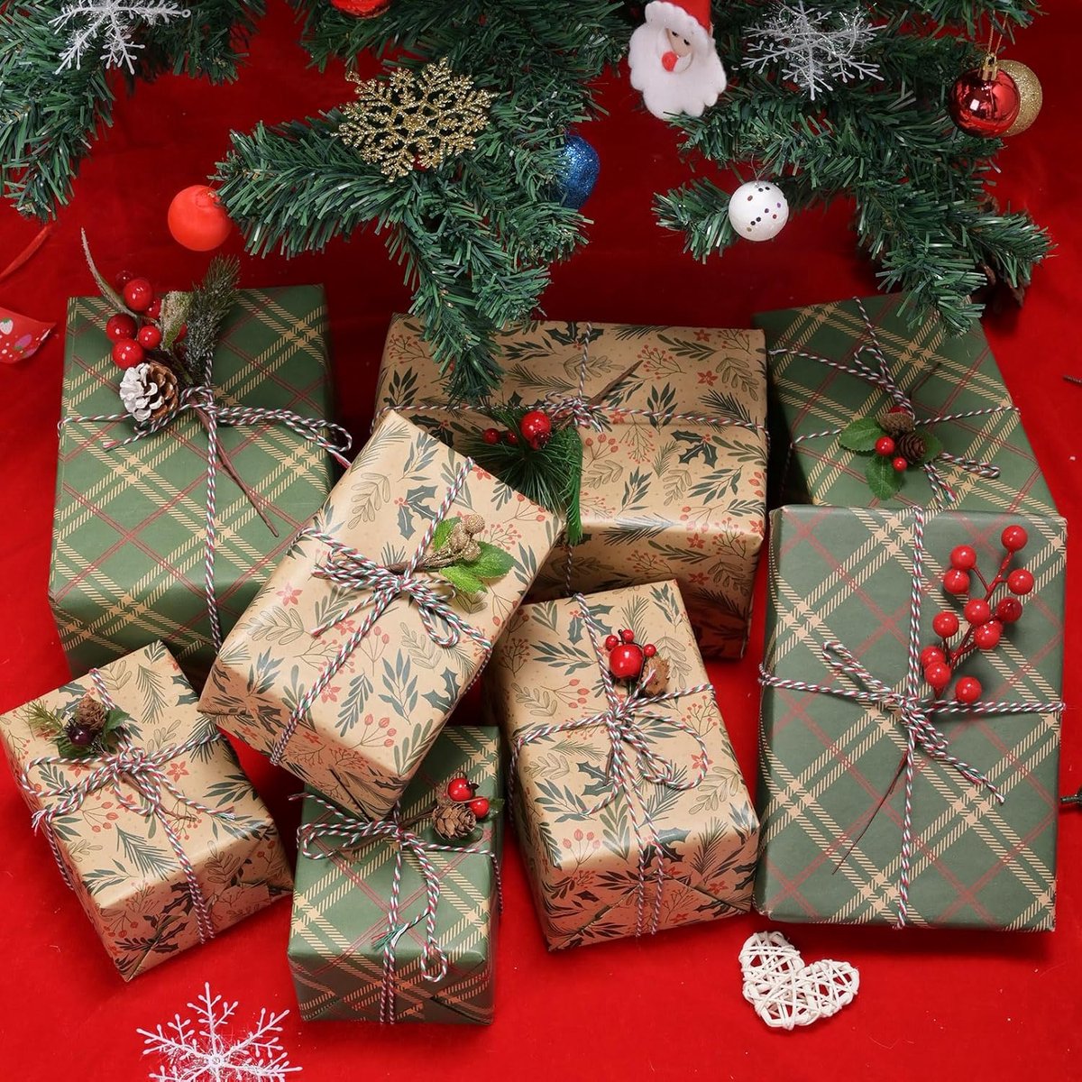 Wrapping paper - Christmas wrapping paper - Christmas gift paper - Wrapping paper with figures - 43 x 300cm - 2 Rolls - Christmas paper wrapping paper for Christmas - Christmas paper wrapping paper for children - gift paper - Kraft gift paper - Christmas - Image 4