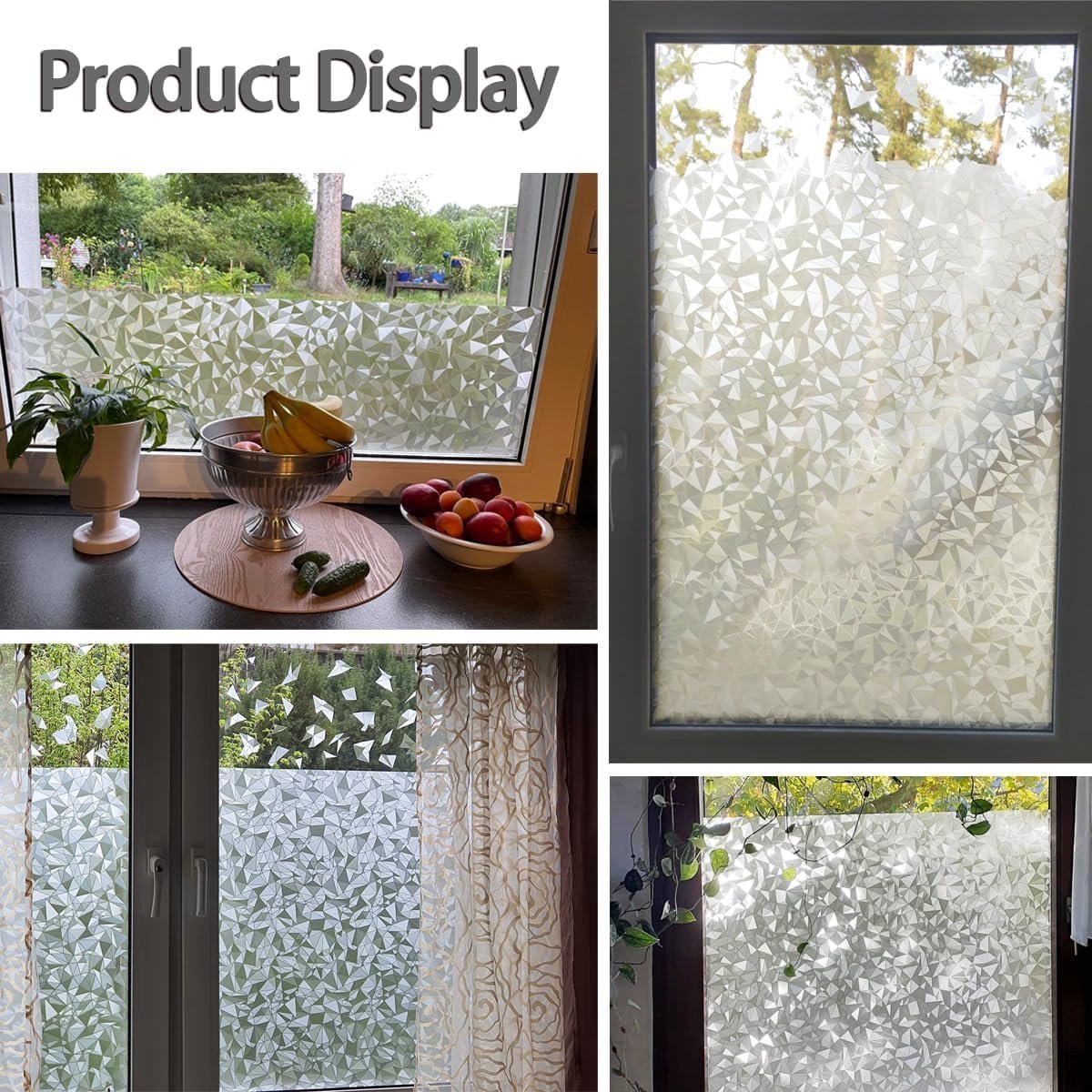 Window Film - Self-Adhesive Window Film - Window Privacy Film - Frosted Glass - Privacy Film - Sun Protection & Insulating - Privacy - Glue-free adhesive film for windows and bathroom - 45 x 200 cm - Image 3