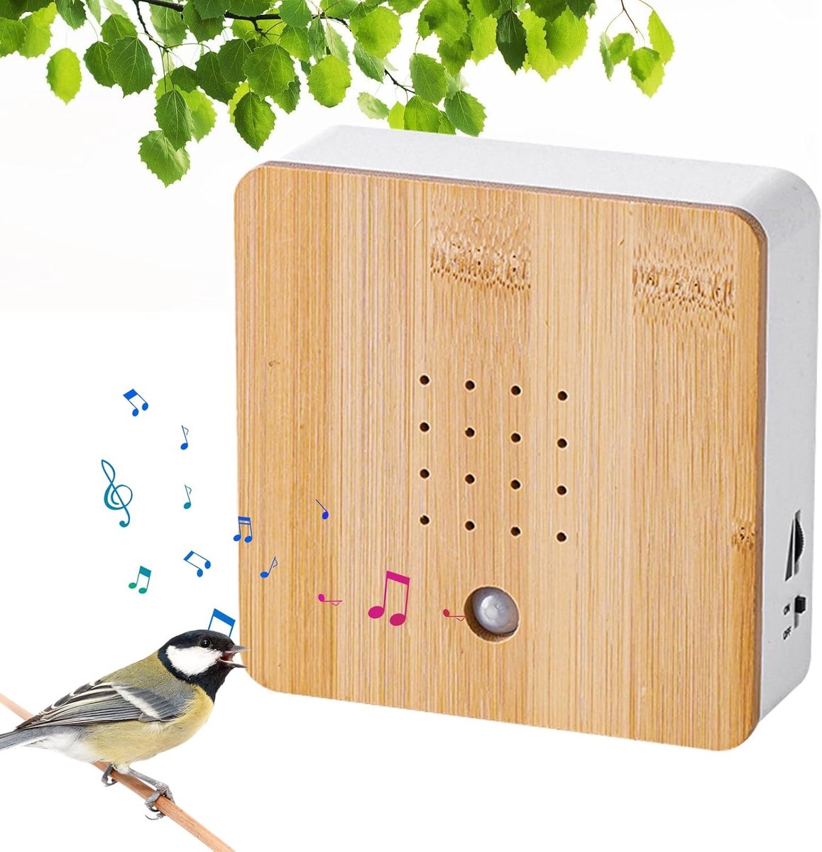 Birdhouse With Sound - Bird Sound House - Bird Sound Box - Zwitscher Box for Toilet or Bathroom - Natural Sound Box - Motion Detector - Bird Tweet - Natural Sound Box - Music Box - Image 1