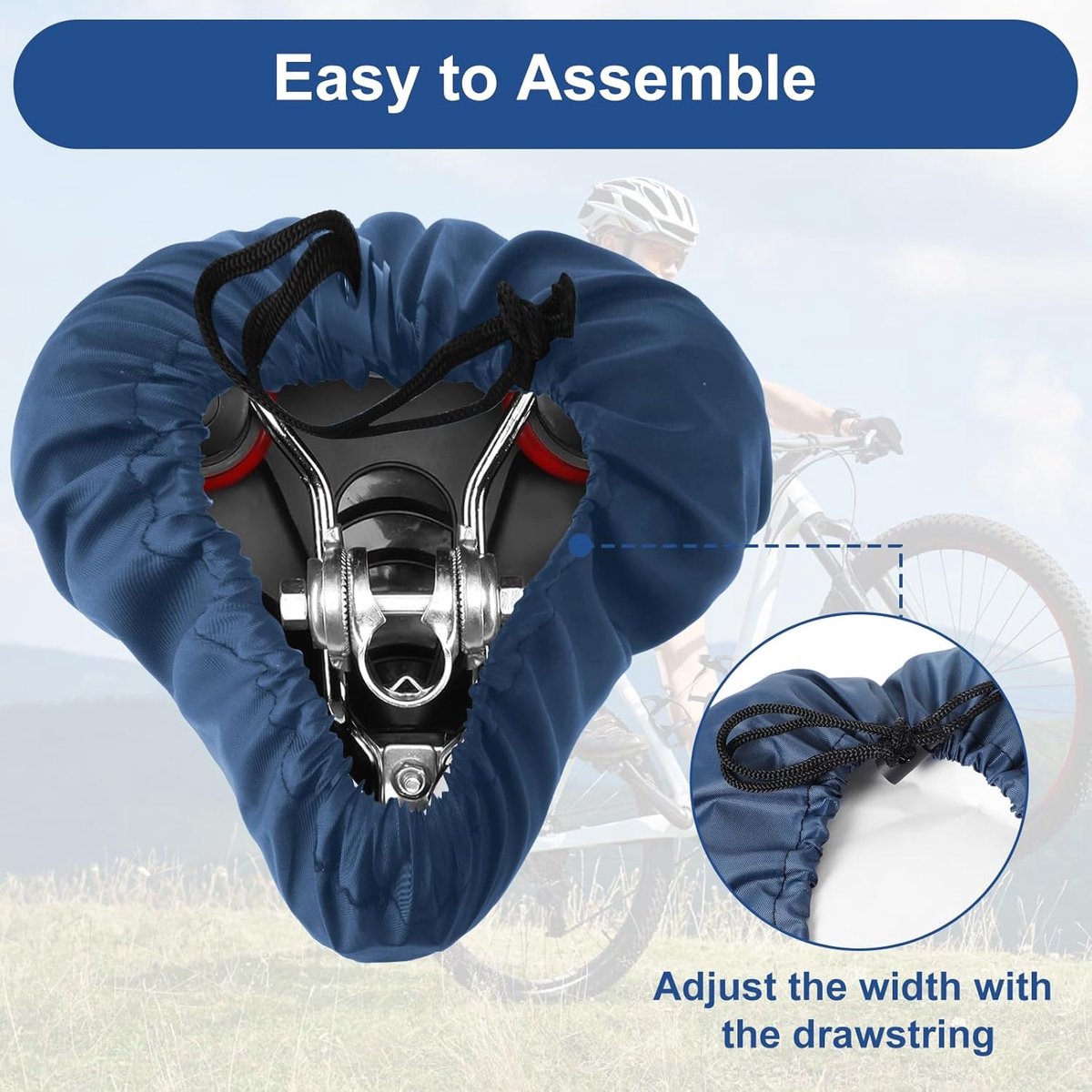 2 pieces - Bicycle Saddle Cover - Bicycle Saddle Cover - Waterproof Saddle Cover - Cover for Bicycle Saddle - Rain Cover - Saddle Cover - with drawstring - outdoor saddle cover - bicycle accessories - waterproof - universal - rain and dust protection - 24 - Image 3