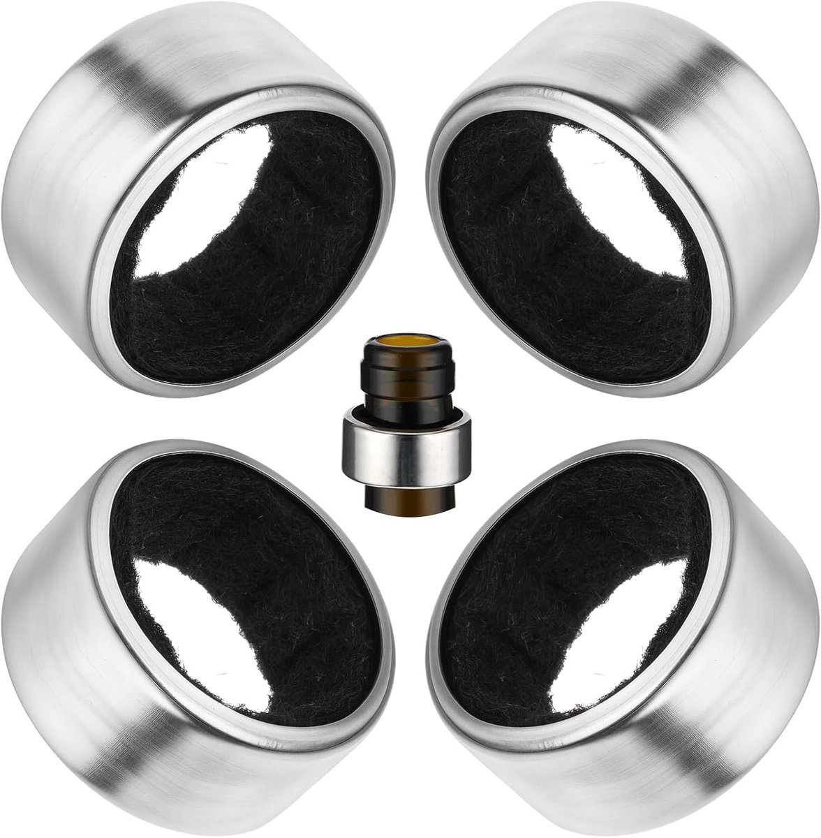 pieces - Wine Drip Ring - Stainless Steel Wine Ring with Drip Catcher - wine drip ring - Drip ring - drip stoppers - Bar Supplies - Kitchen Gadgets - wine accessories - Image 1