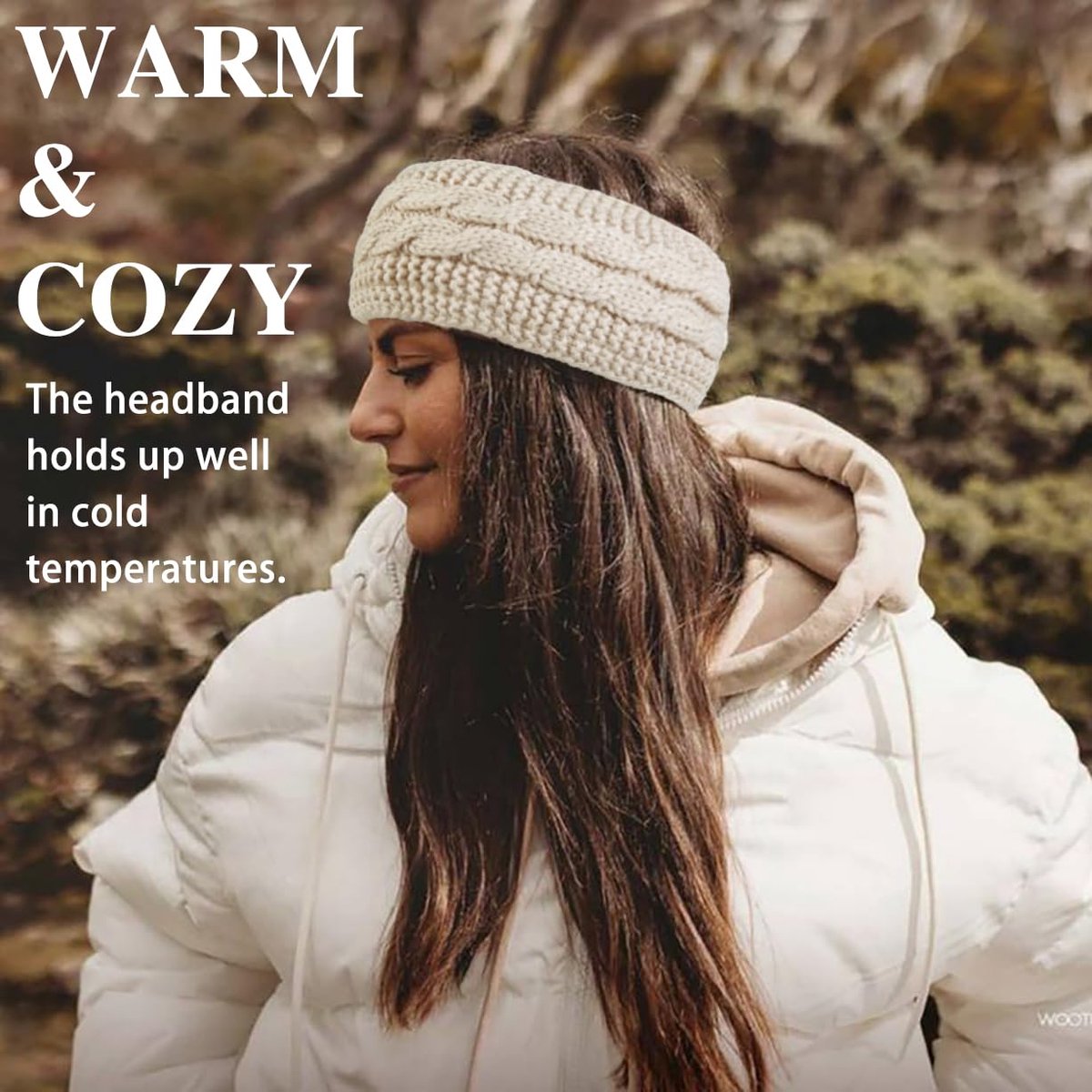 3 pieces - Headbands - Winter Headband for women - Ear warmers - Knitted Headbands - warm headbands - winter accessories - sports headband - cold weather headband - Christmas gifts - hair tie - hair accessories - black, grey, khaki - Image 2