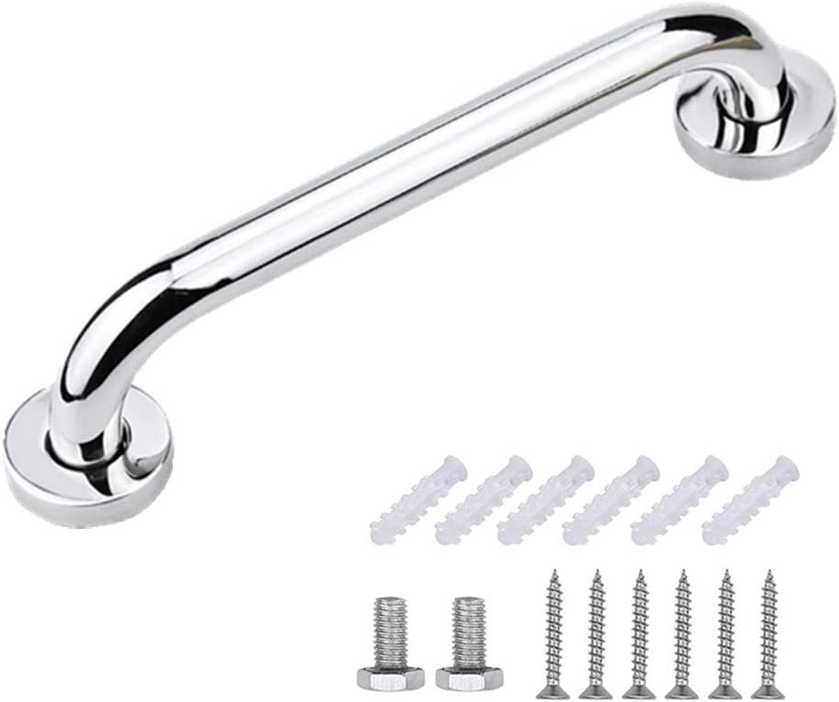 Shower Grab Bar - Stainless Steel - Bathroom Heavy Duty Safety Grab Bars - for the Elderly, Disabled, and Children - Non-Slip Grab Bar - Kitchen - Stairs - Kitchen Cabinet Handle - Safety Grab Bar - Screws Included - Silver - 30CM - Image 1