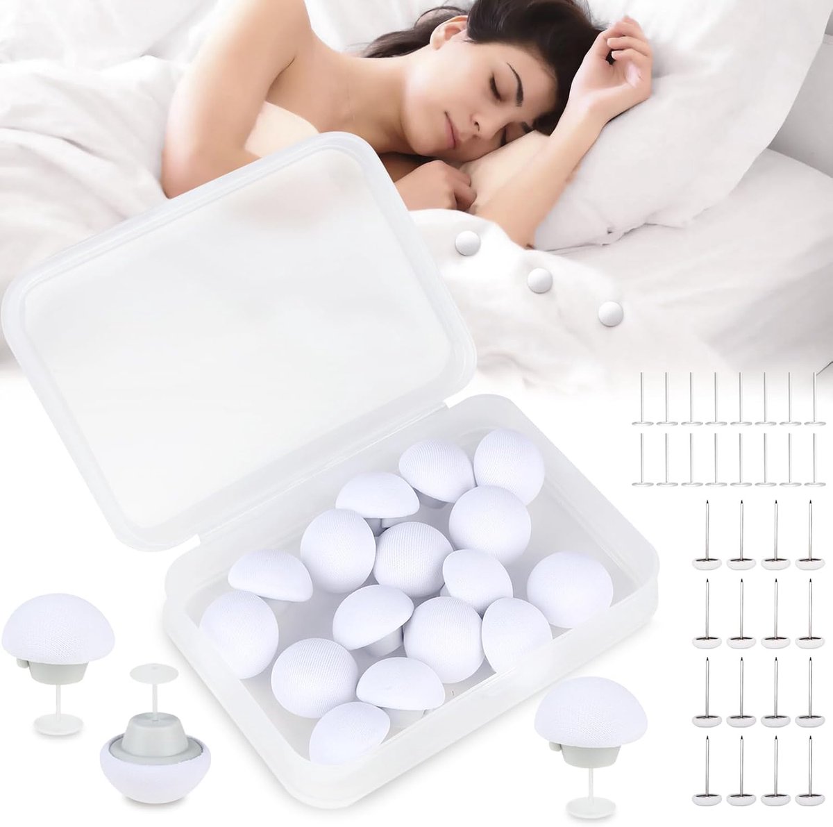 Duvet Clips - 16 Pieces - Duvet Threader - Sturdy Duvet Clips - Duvet Cover Tie - Clips - Duvet Pegs - Thick Duvet Clip for Sheet - Quilt Clips - Duvet Clamps - Bedding Fastening Accessories - White - Image 1