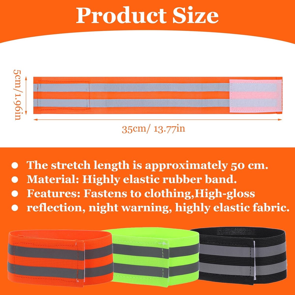 Trouser Clips - 2 Pairs - Reflective Cycling Shorts Clip - Universal Cycling Shorts Clip - Reflective trouser clips - Cycling shorts clip - high visibility reflective tapes - for cycling, running, arm, wrist, ankle and leg straps and bicycle cuff clips - Image 2
