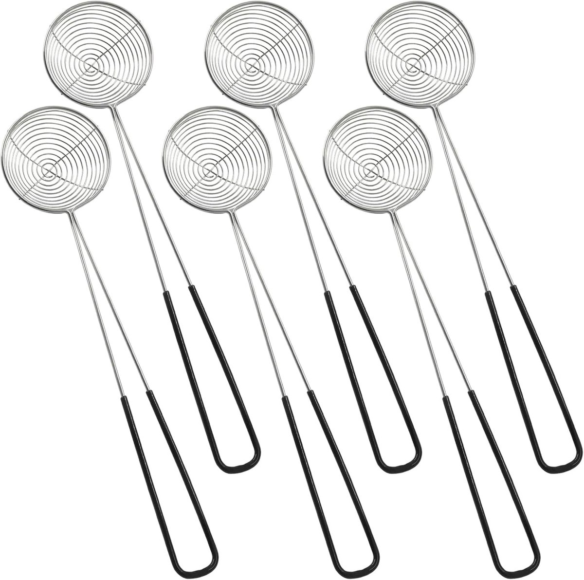 6 Pieces - Fondue nets - Stainless steel fondue nets - Fondue net - Fondue nets - Fondue baskets - Fondue strainer - with handle - for boba pearls, pasta, tortellini, meatballs and cooking - Image 1