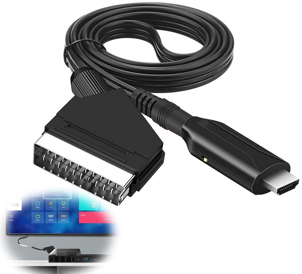 Scart to HDMI converter all-in-one adapter - Video Converter - with HDMI cable and SCART Full HD 1080P/720P audio-video converter - Image 1