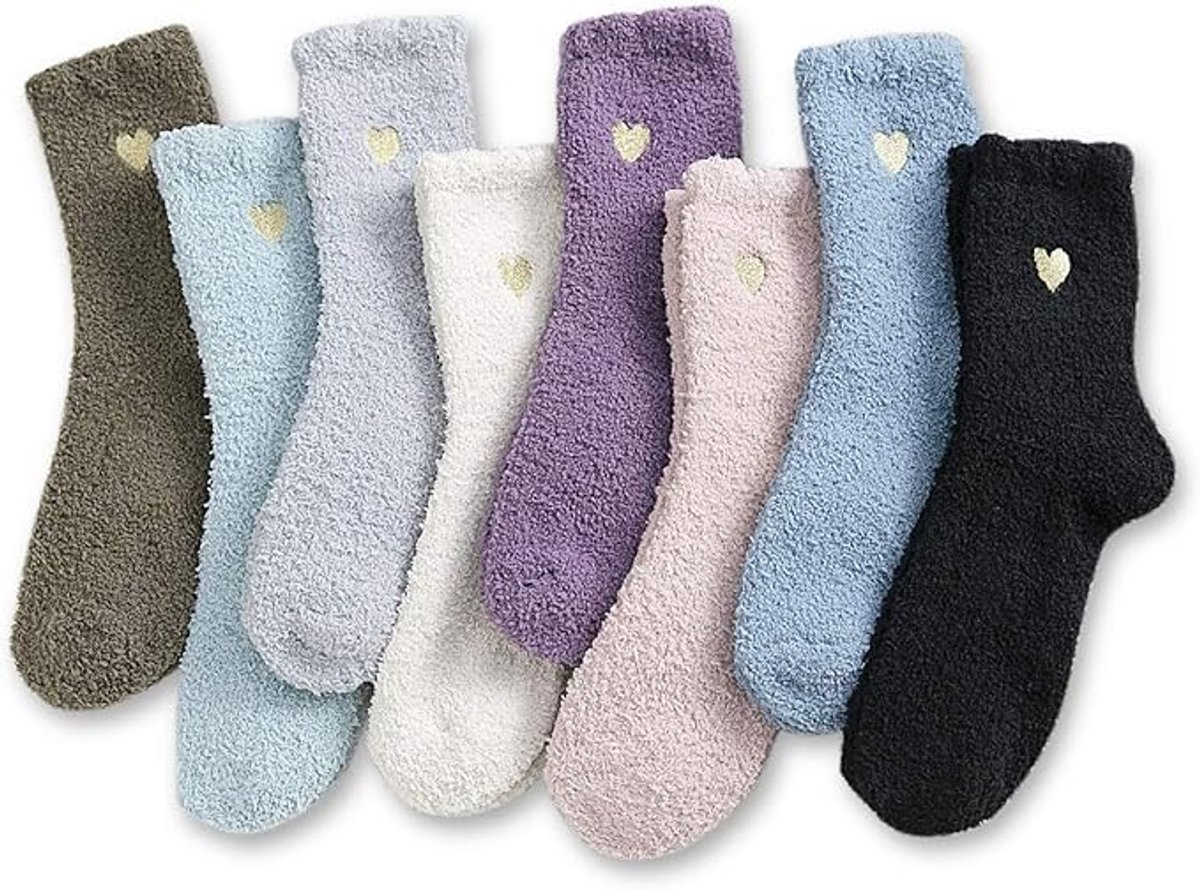 Pairs - socks - Warm Fuzzy Fleece Socks - Women's House Socks - Warm Winter Socks - Fluffy Socks - Sleep Socks - House Socks - Stockings - keep warm - coral fleece - Plush and comfortable - thick plush socks - center tube socks - Image 1