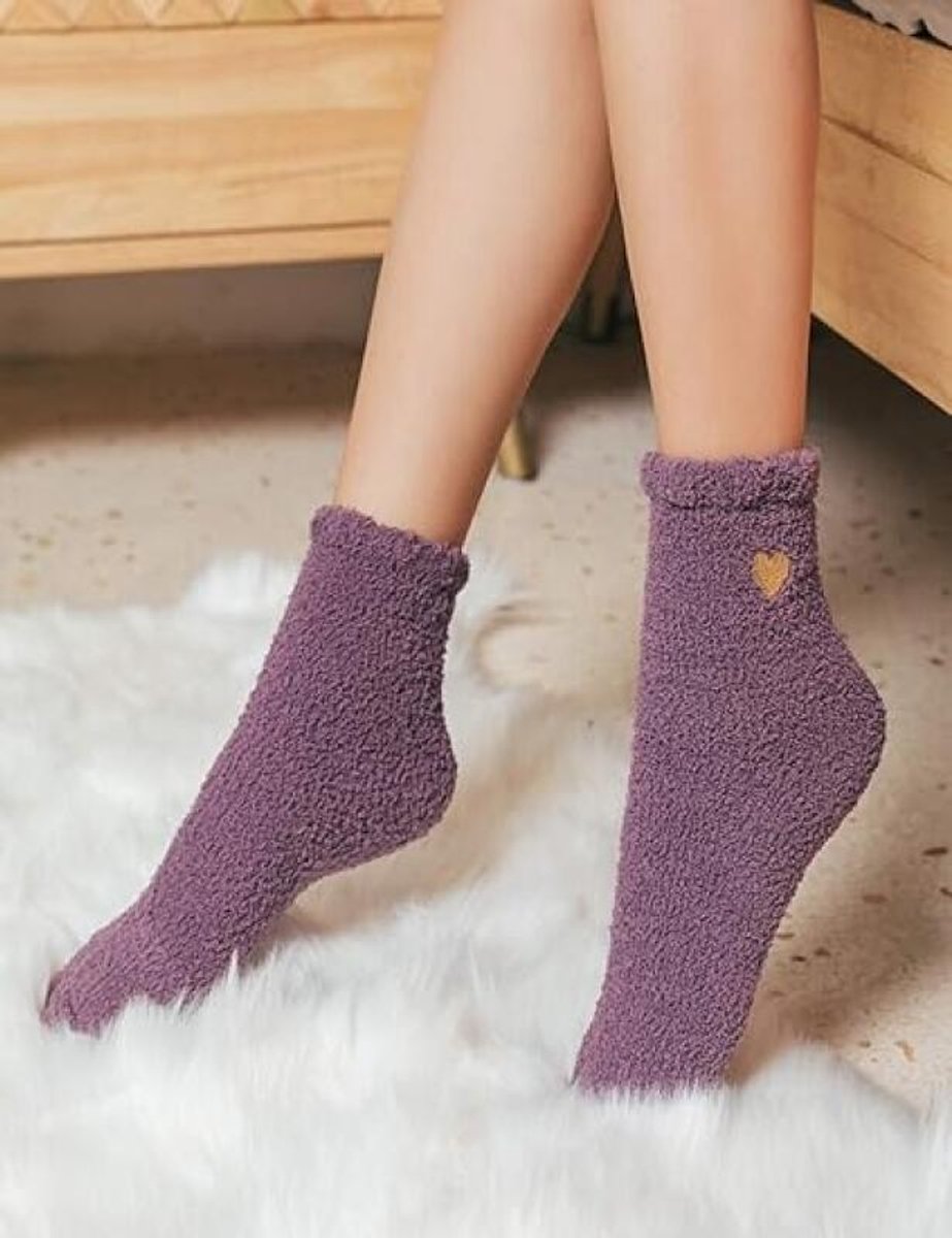 Pairs - socks - Warm Fuzzy Fleece Socks - Women's House Socks - Warm Winter Socks - Fluffy Socks - Sleep Socks - House Socks - Stockings - keep warm - coral fleece - Plush and comfortable - thick plush socks - center tube socks - Image 5