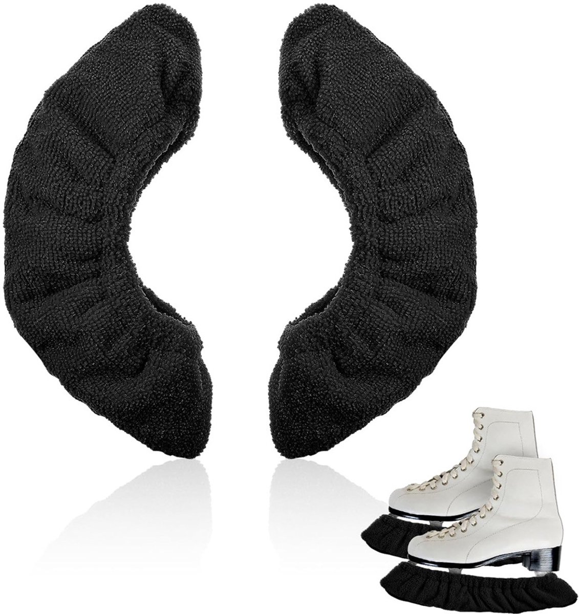 Skate guards - Sports skate guards - Skate covers - skate blade protectors - for men and women - sports blade protectors - protective covers - skating accessories - for field hockey skates, figure skates and ice skates - black - S - 30cm - Image 1