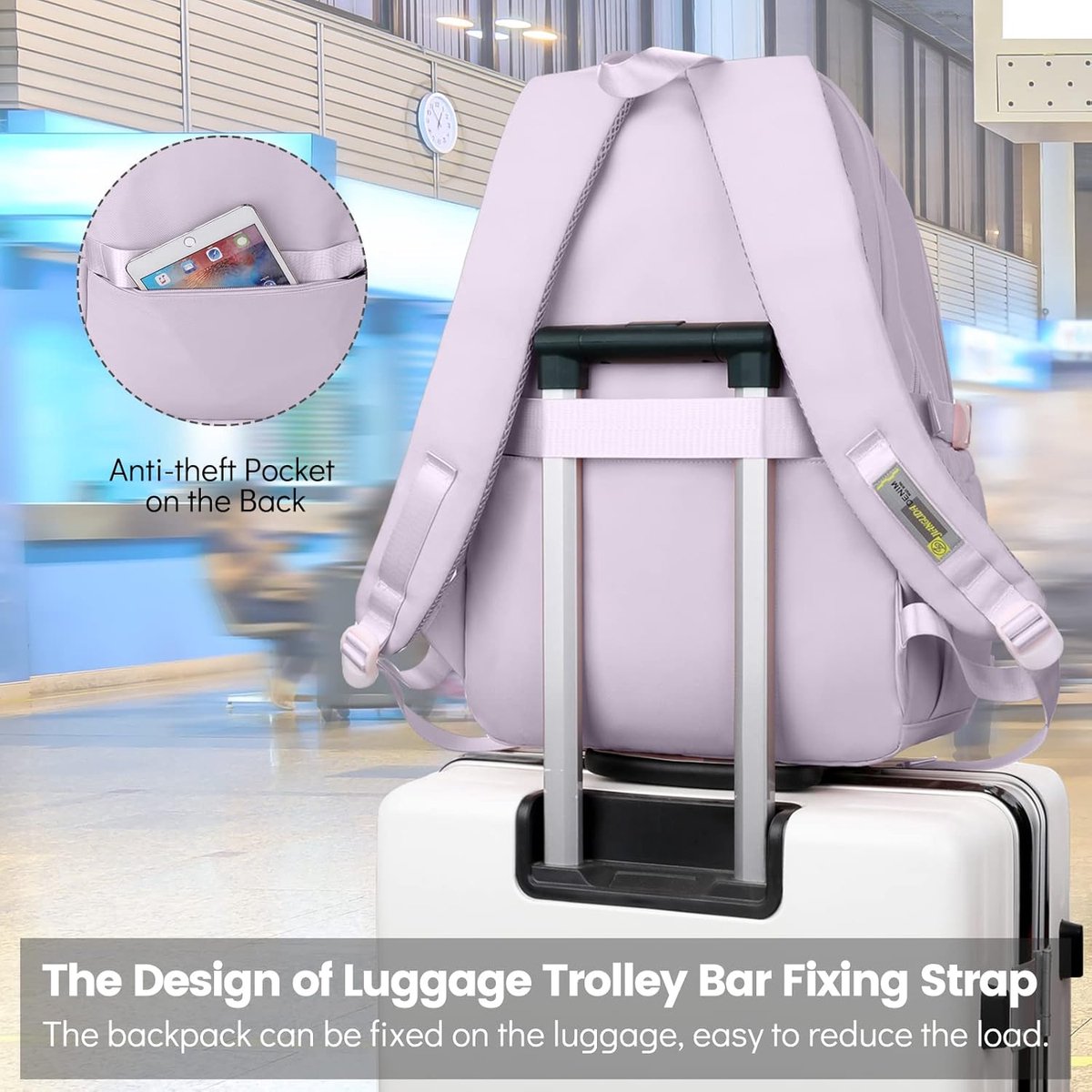 Backpack - Waterproof backpack for girls - laptop sleeve - Rucksack - laptop bag - Girl's Backpack - School backpack - lightweight school bag - School bag - Large capacity backpacks for Girls and Boys - Teenagers - Bookbag - School backpacks - Purple - Image 3