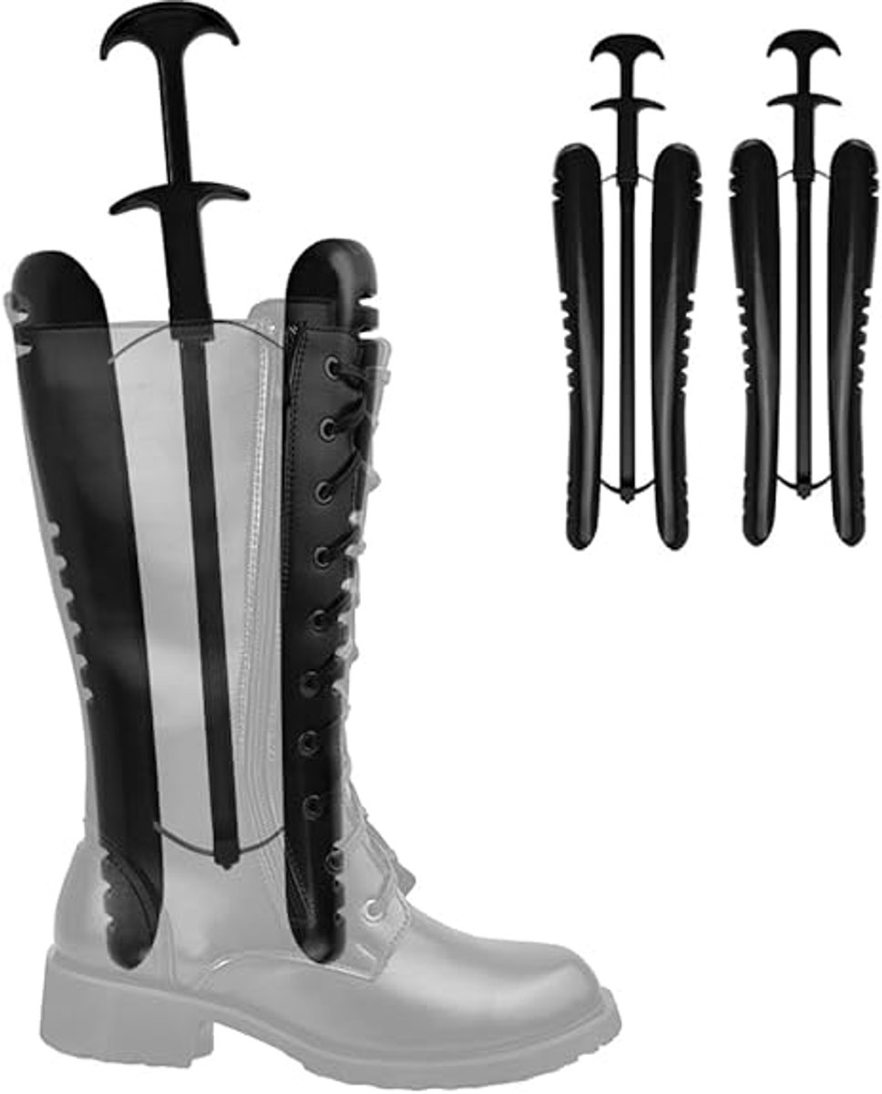 Boot Trees - 2 Pieces - boot trees - Adjustable Shoe Stretcher - Boot Holder Riding Boots - boot stretcher - Stretcher - Women's Boot - Shoe Shaper - knee-high boot trees - shaping insoles - Black - Image 1