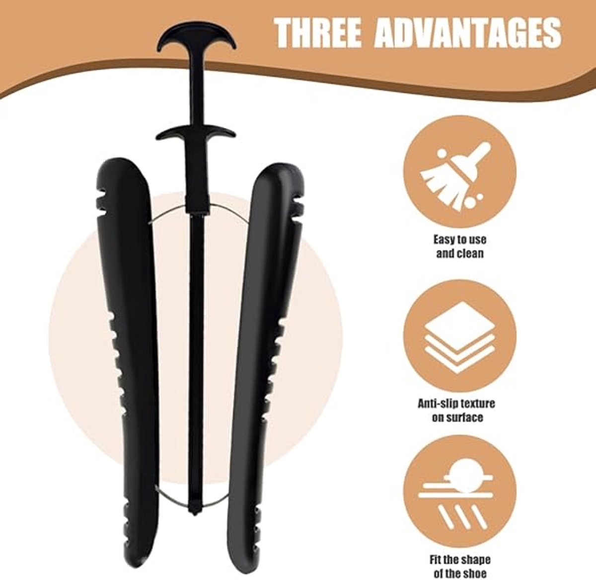 Boot Trees - 2 Pieces - boot trees - Adjustable Shoe Stretcher - Boot Holder Riding Boots - boot stretcher - Stretcher - Women's Boot - Shoe Shaper - knee-high boot trees - shaping insoles - Black - Image 2