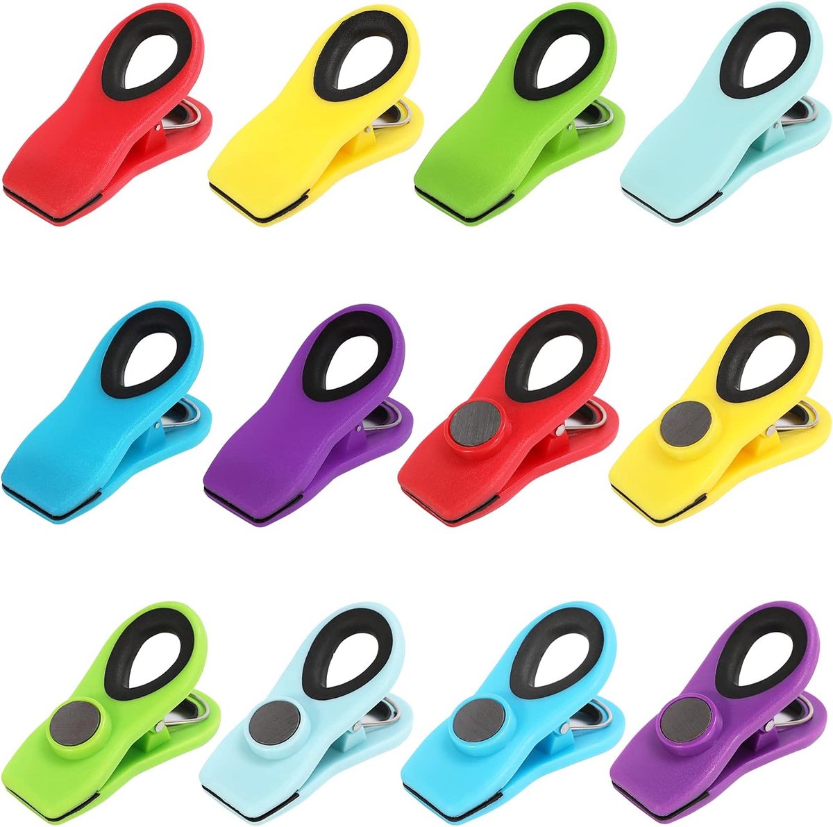 12 Pieces Food Clips - Sealing Clips - Sealing Clamps - Food Clips - Food Clips - Magnetic Clip - Fridge Magnetic Clip - Food Clips - Small Clip - Sturdy Sealing Clips - Snack Clip - for sealing food bags, sealing clips for bags - Image 1