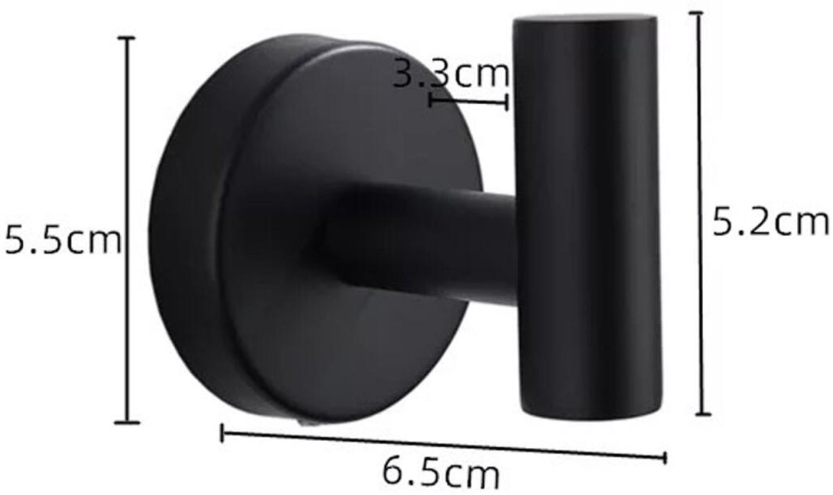 2 pieces - Towel hook - Hanging hooks - Hanging hooks - Bathroom towel hooks - Key hook - Clothes hook - Hat hook - Wall hooks - stainless steel hook - with screws - for bathroom, kitchen, garage, home, hotel, office - 5.5*6 cm - black - Image 5
