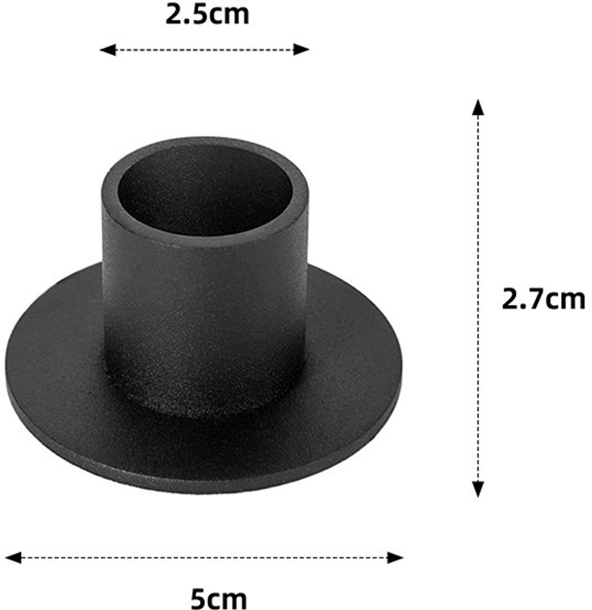 6 pieces - Candlesticks - Candle holder - Candle stand - metal candle holders - modern candle holders - home decoration - for the living room, parties, Christmas, weddings - Φ2.5 cm - 5*2.7 cm - black - Image 5